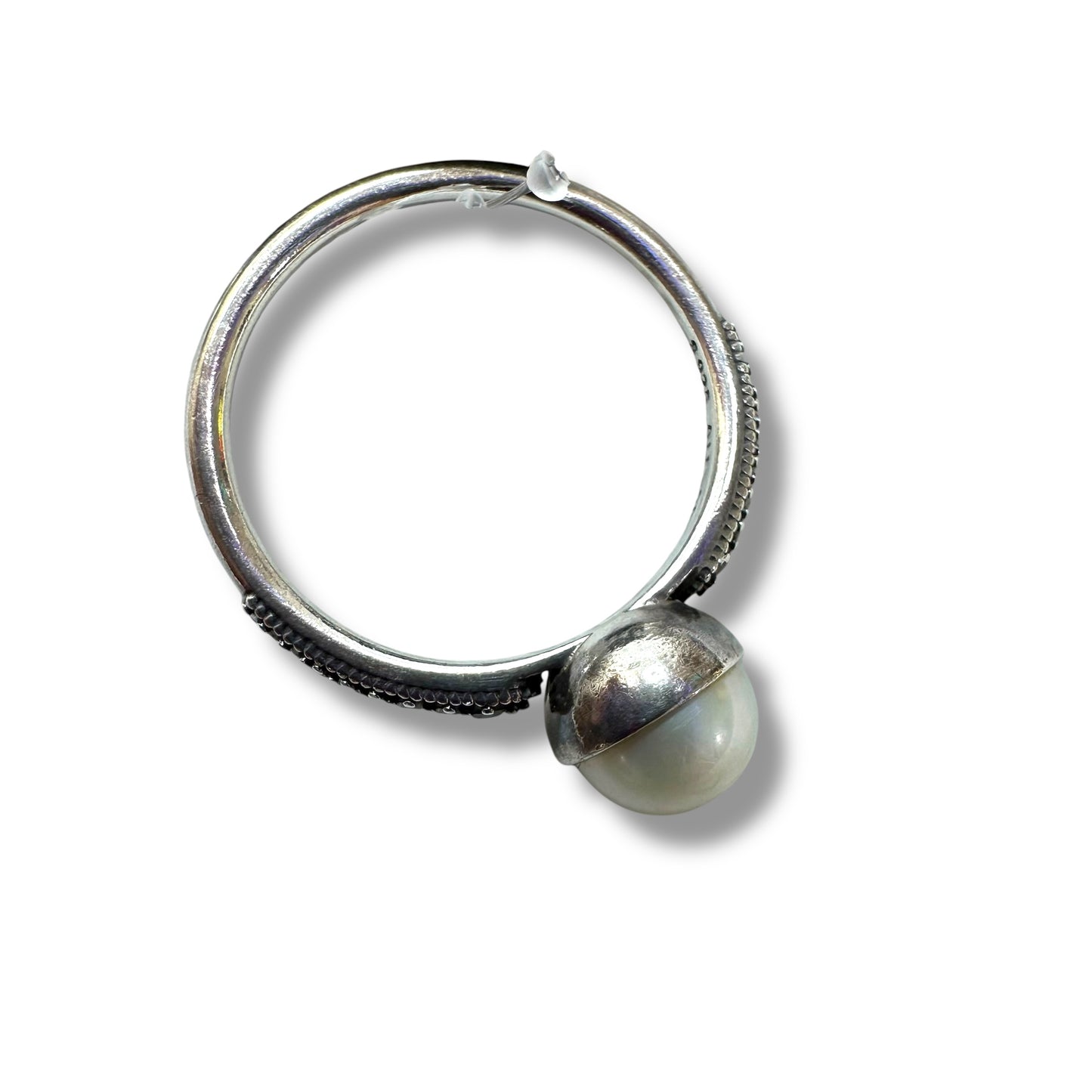 Sterling silver pearl Ring Band By Pandora