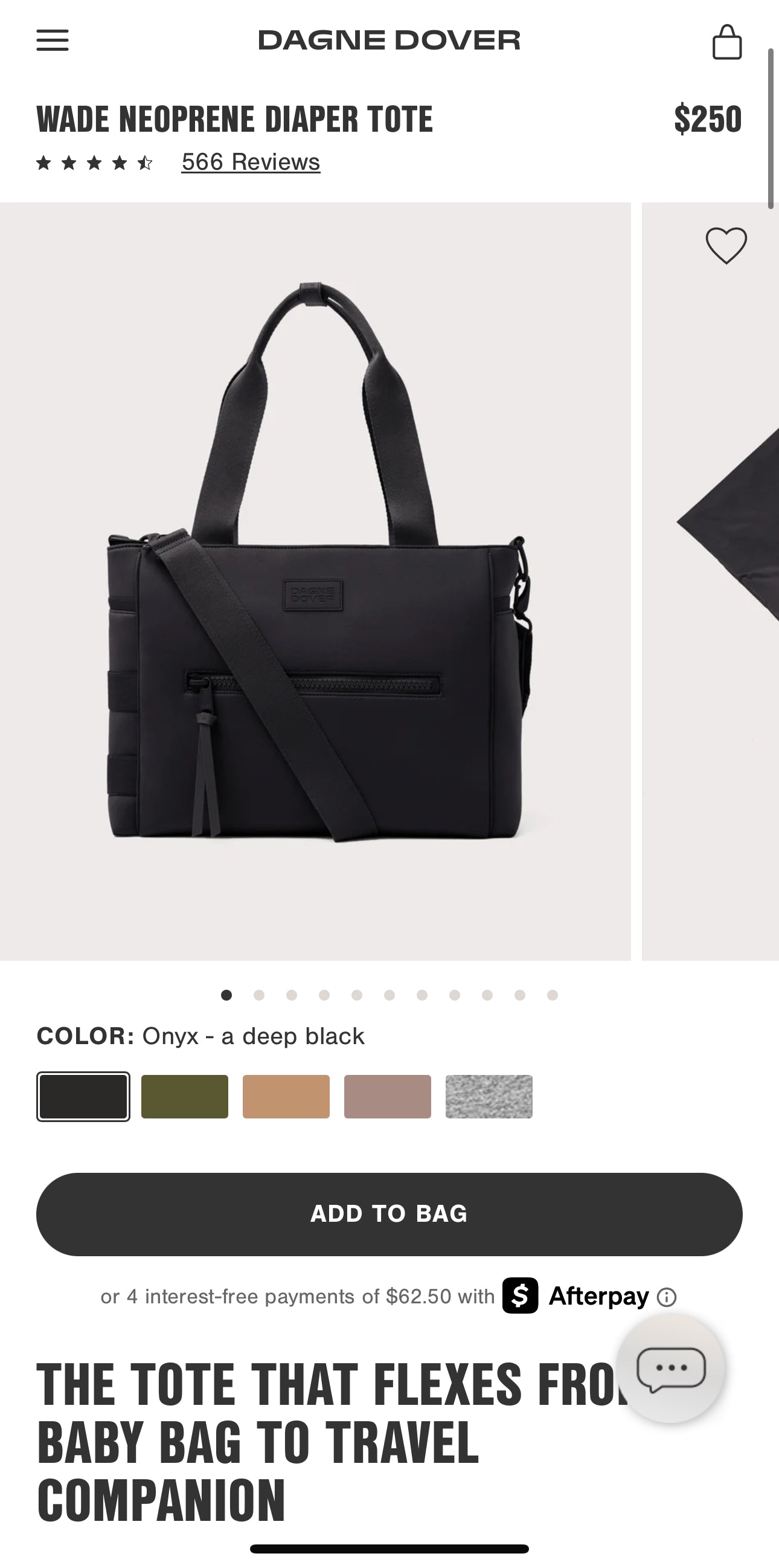 WADE NEOPRENE DIAPER TOTE/travel bag By DAGNE DOVER, Size: Large