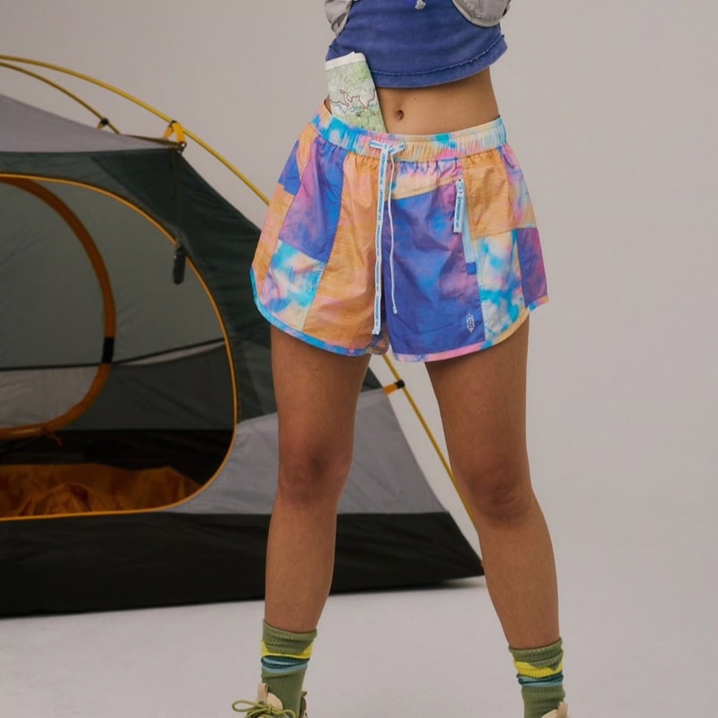 Athletic Shorts By Free People In Rainbow Print, Size: Xs