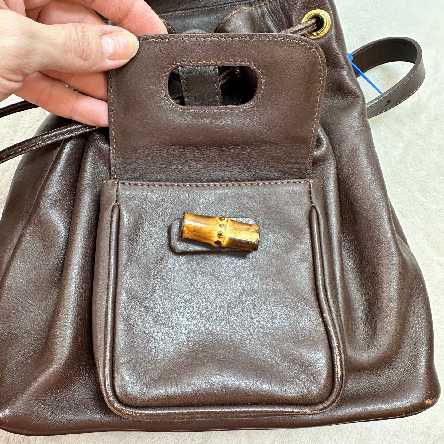 Backpack Luxury Designer By Gucci, Size: Small
