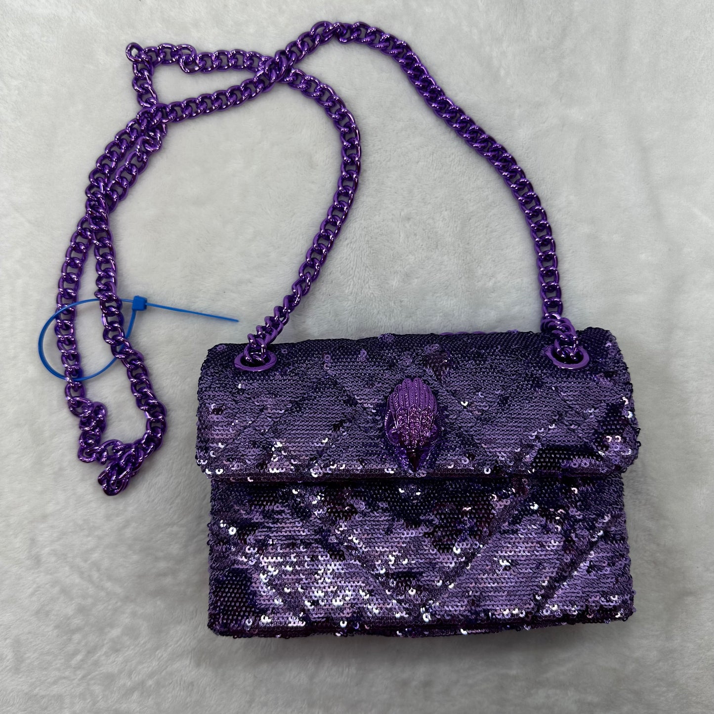 Purple Sequin Crossbody Designer By Kurt Geiger, Size: Small