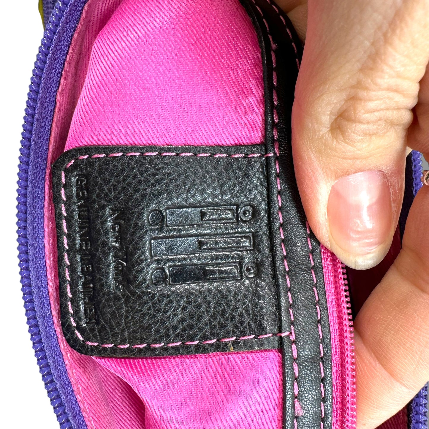 Leather Double Zip Multi Color Crossbody By ili New York, Size: Small