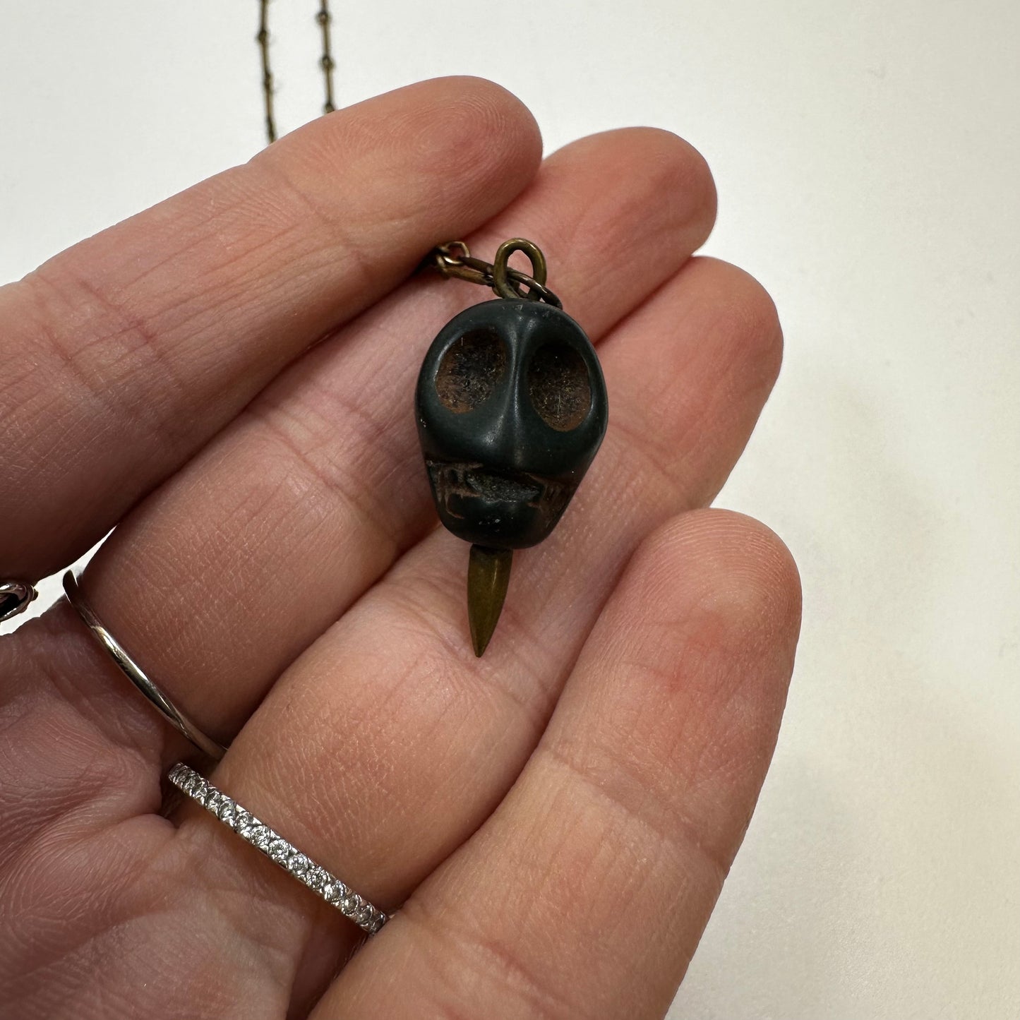 Skull Necklace Charm By Pamela Love