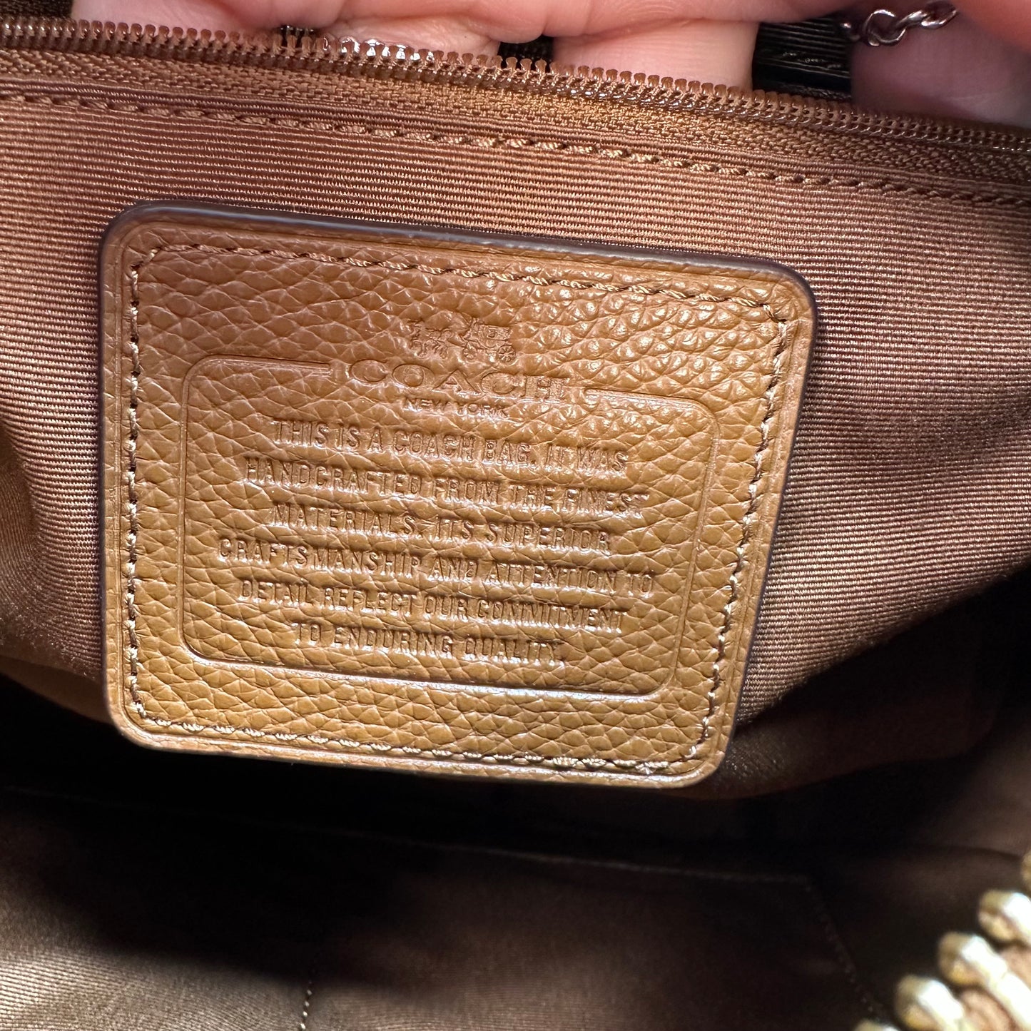 Harley Hobo Bag in pebble leather Designer By Coach, Size: Medium
