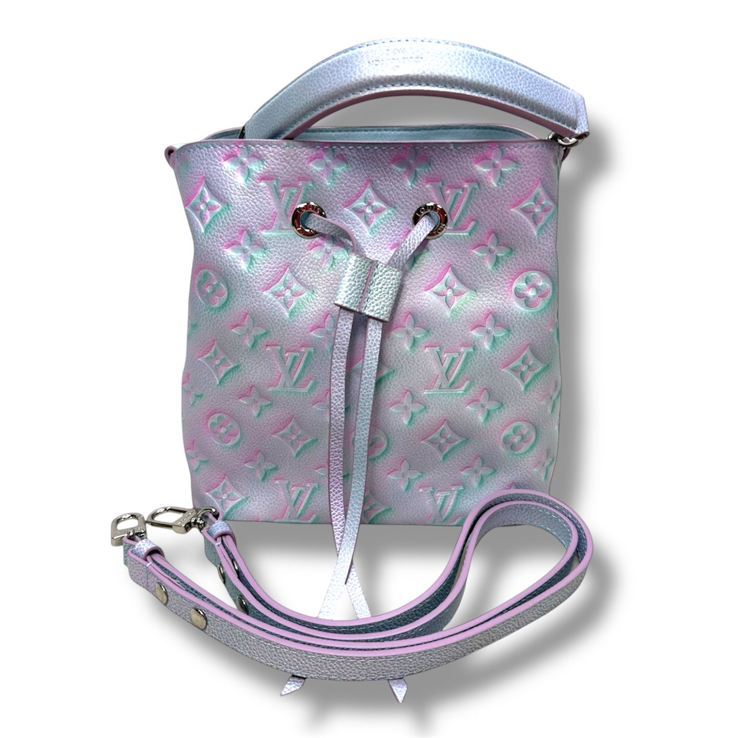 Limited edition NéoNoé BB bucket bag in Lilas Monogram Empreinte Summer Stardust leather Luxury Designer By Louis Vuitton, Size: Small