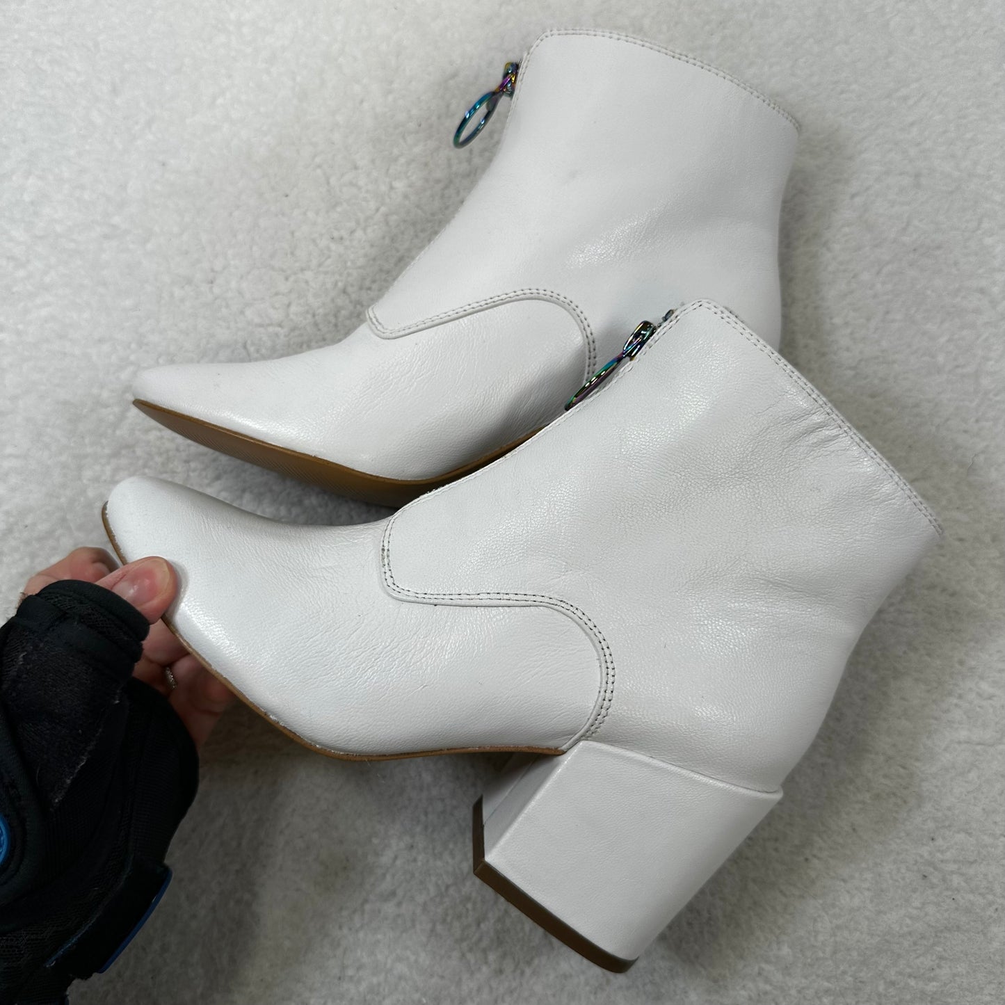 White Boots Ankle Heels KATY PERRY, Size 6