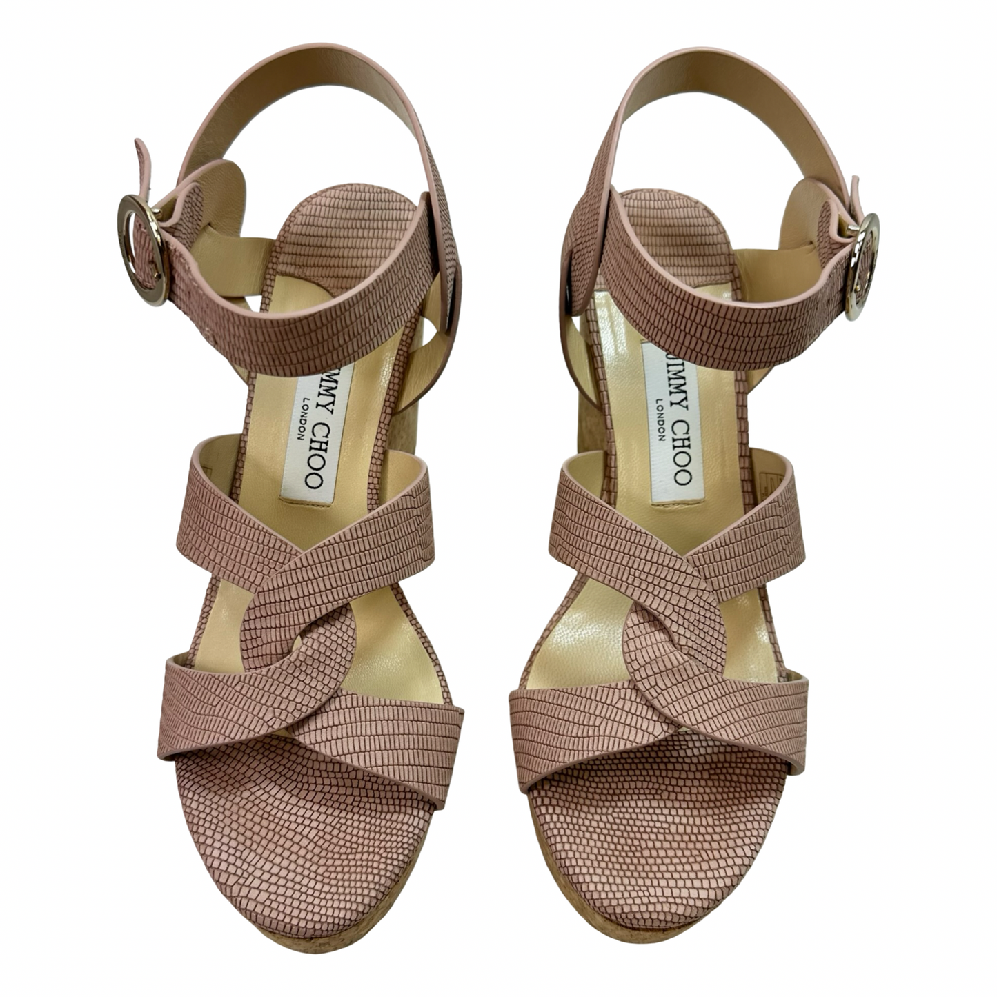 Shoes Luxury Designer By Jimmy Choo In Tan, Size: 40.5/9.5