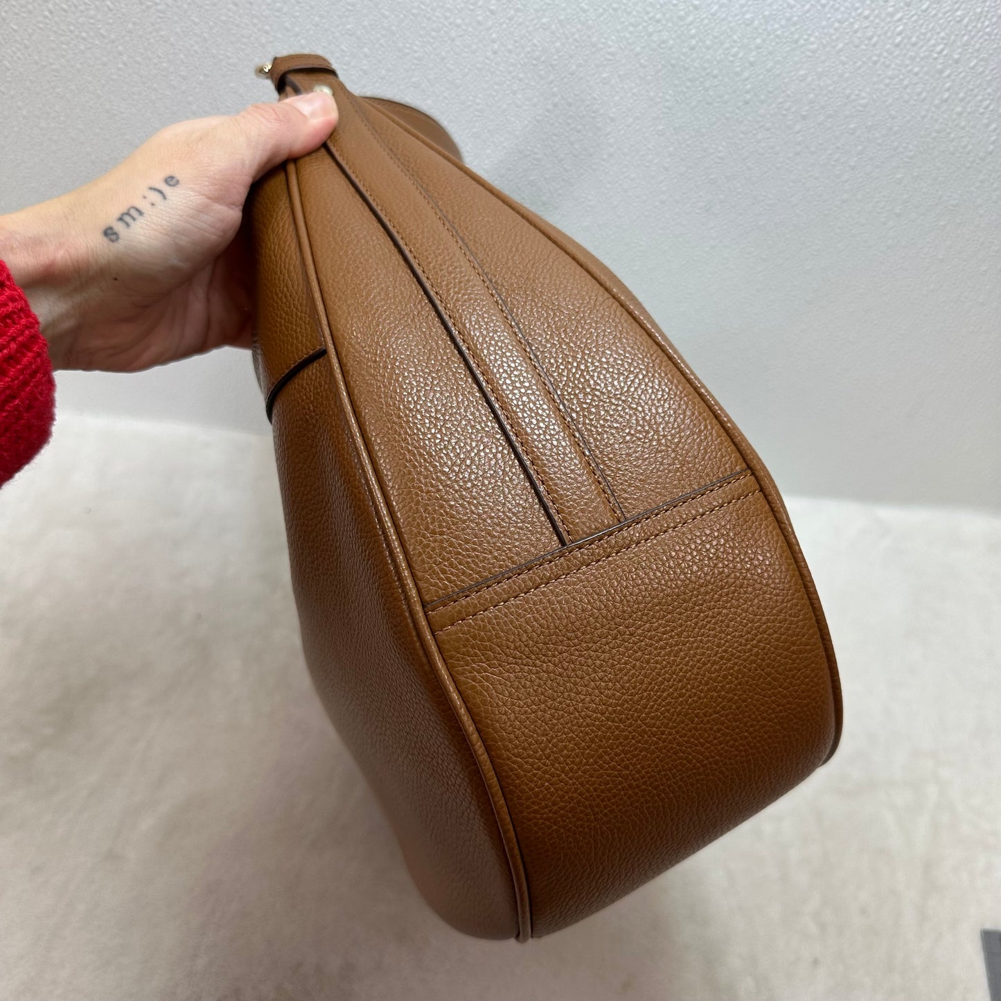 Harley Hobo Bag in pebble leather Designer By Coach, Size: Medium