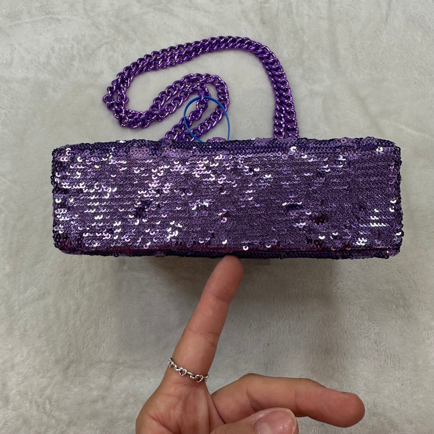 Purple Sequin Crossbody Designer By Kurt Geiger, Size: Small