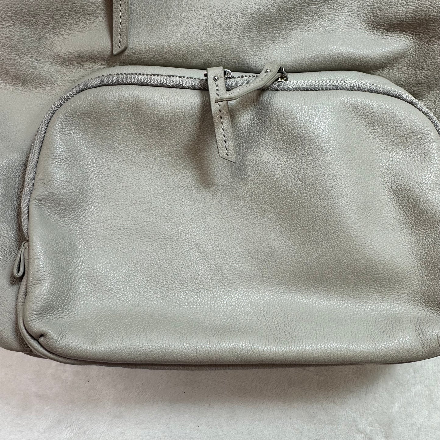 Leather Backpack Designer By Tumi, Size: Large