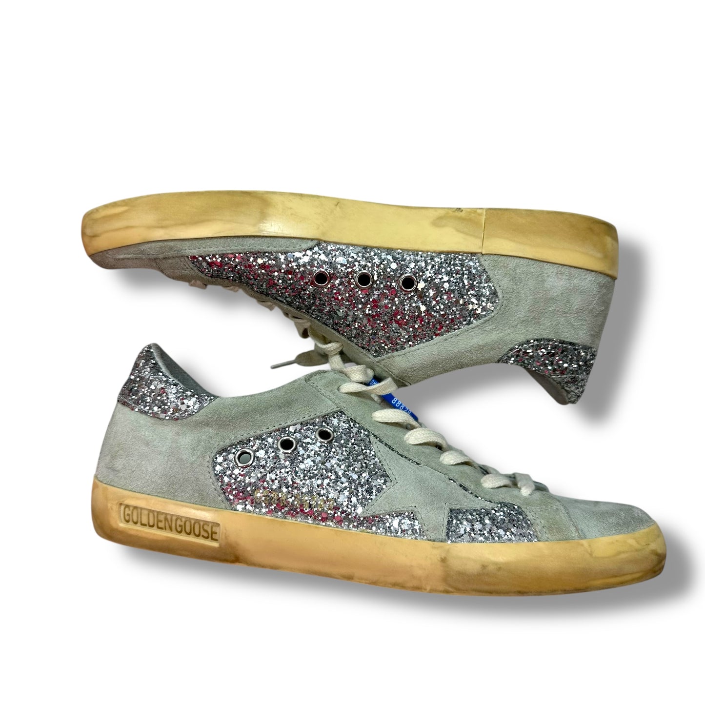 Shoes Luxury Designer By Golden Goose In Silver, Size: 10