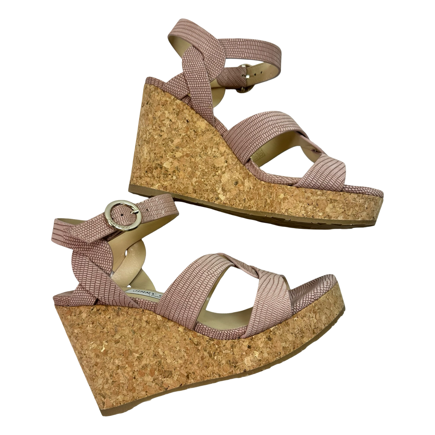 Shoes Luxury Designer By Jimmy Choo In Tan, Size: 40.5/9.5