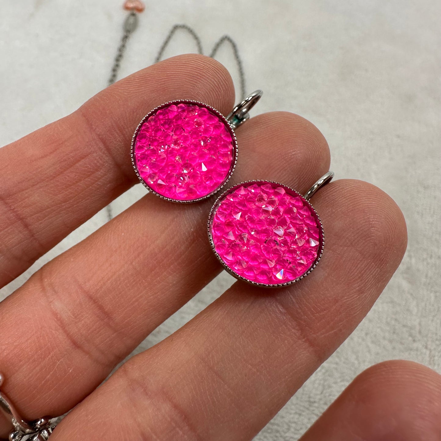 Pink Necklace & earrings Set By Sabika, Size: 02 Piece Set