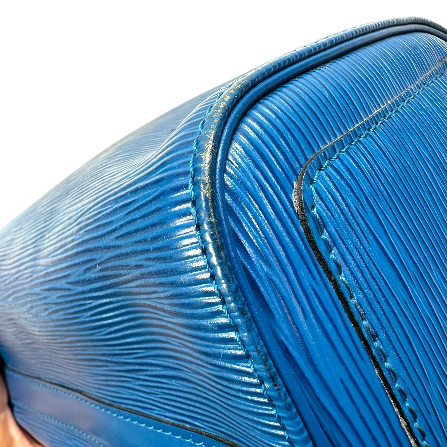 Blue Epi Leather Speedy 25 Handbag Luxury Designer By Louis Vuitton, Size: Medium