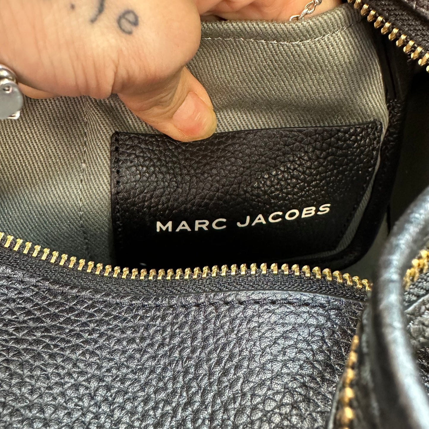 Leather Tote Luxury Designer By Marc Jacobs, Size: Medium