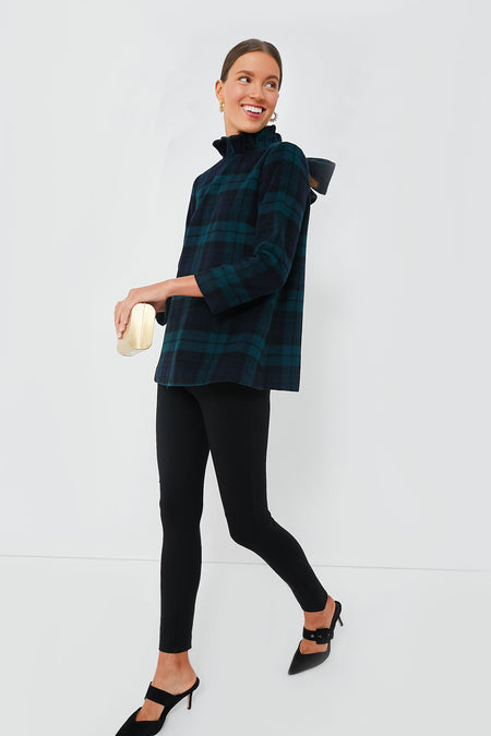 Blackwatch Plaid Faye Blouse Top Long Sleeve By Tuckernuck In Plaid Pattern, Size: S