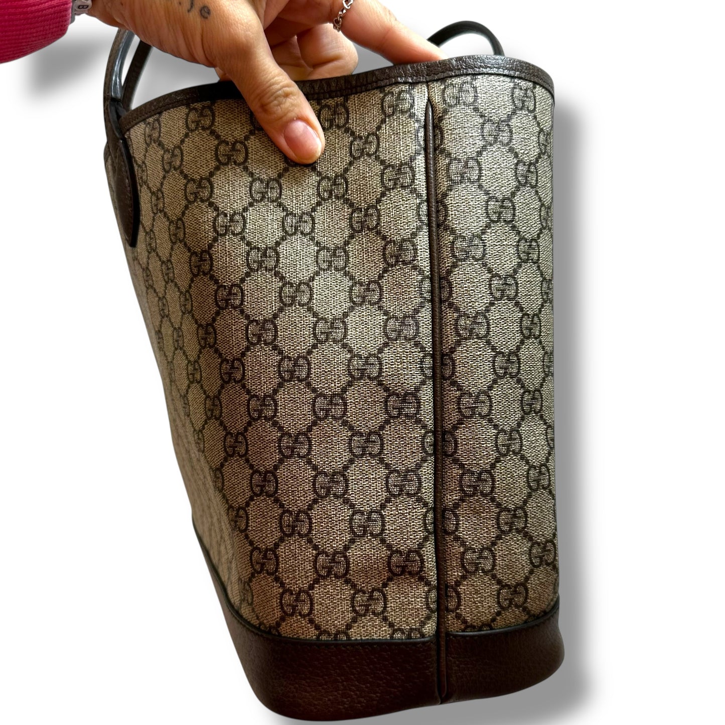 Ophidia GG double handle tote Handbag Luxury Designer By Gucci, Size: Large
