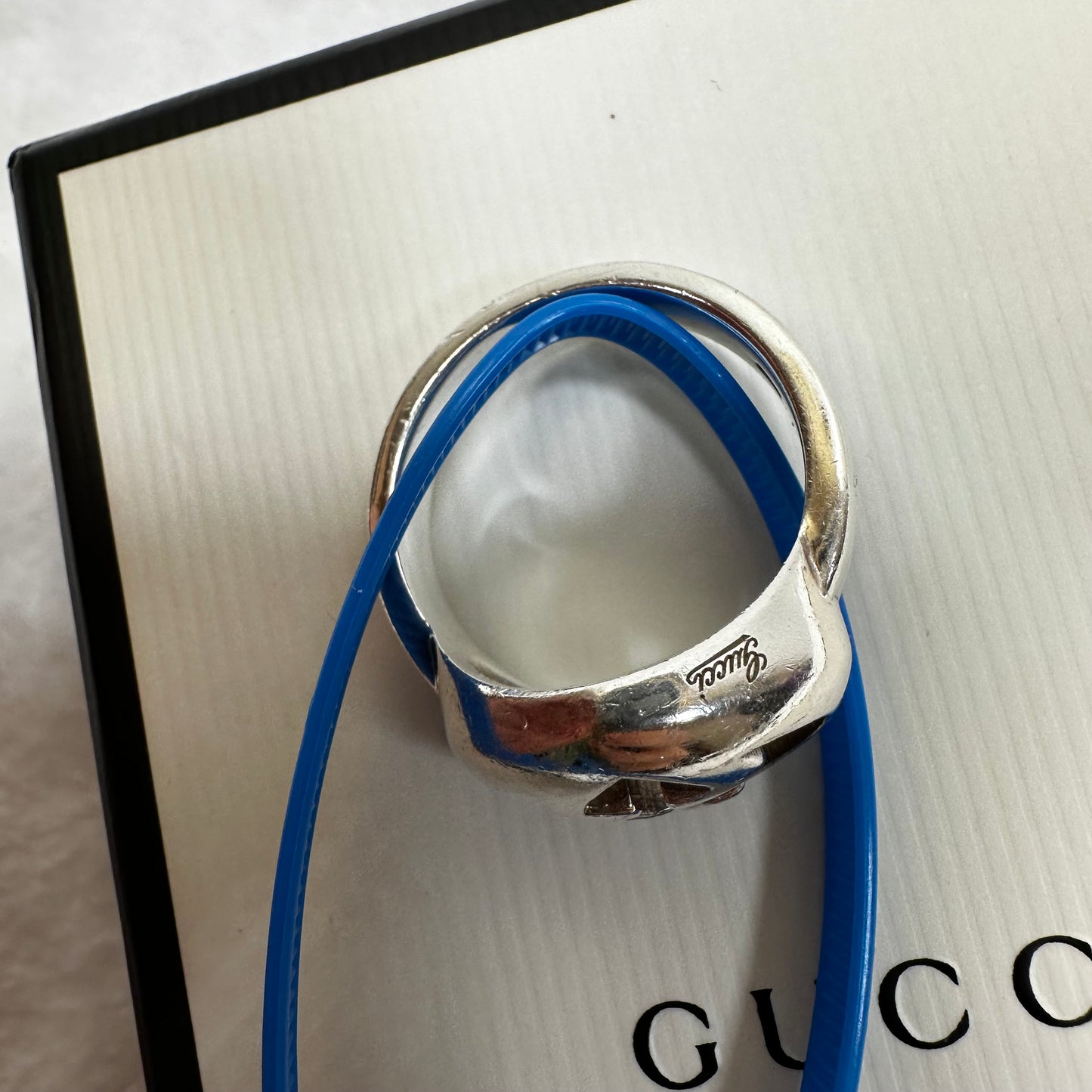 Sterling silver Heart Ring Band By Gucci size 11