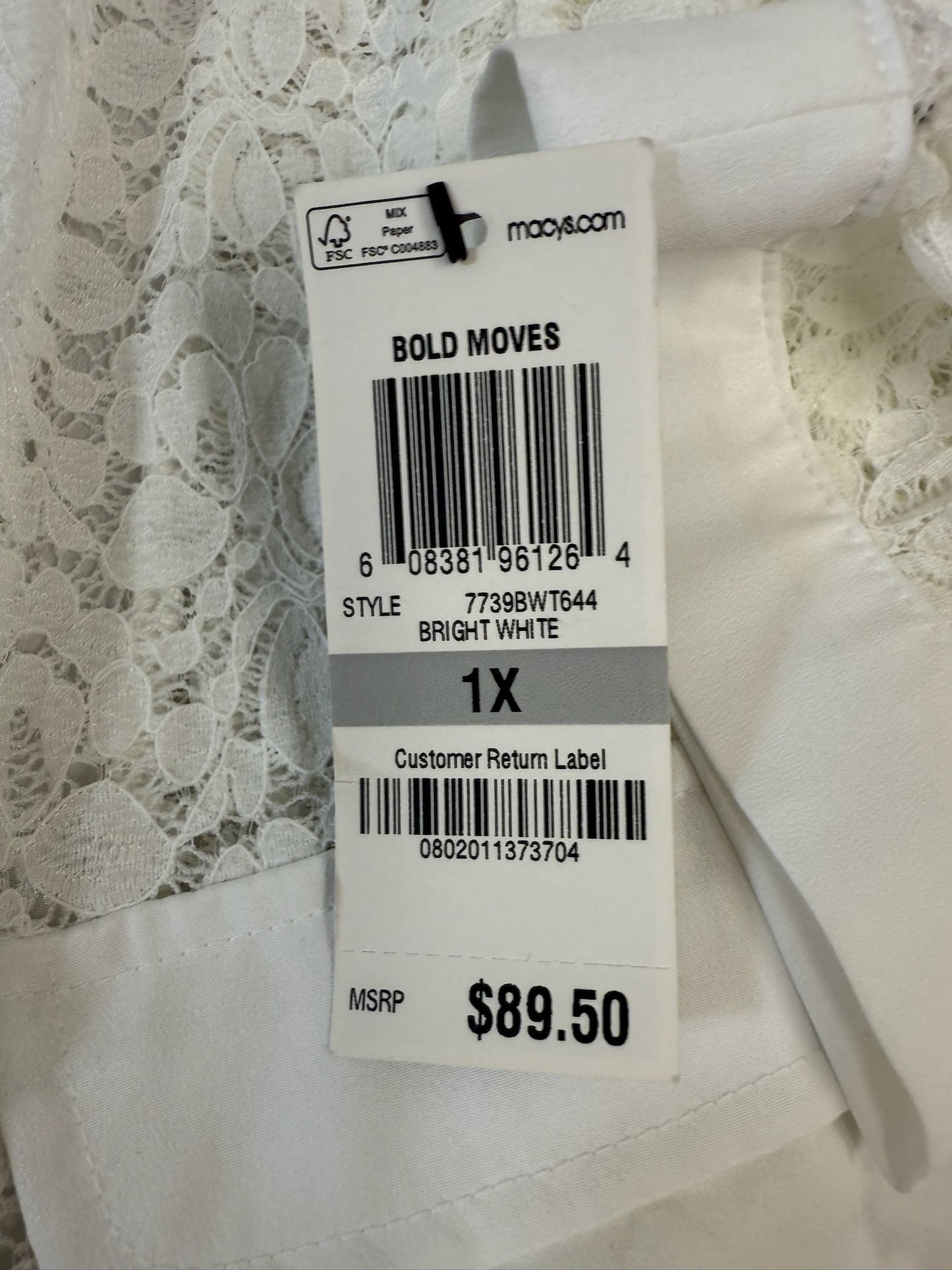 Cardigan By Alfani In White, Size: 1x