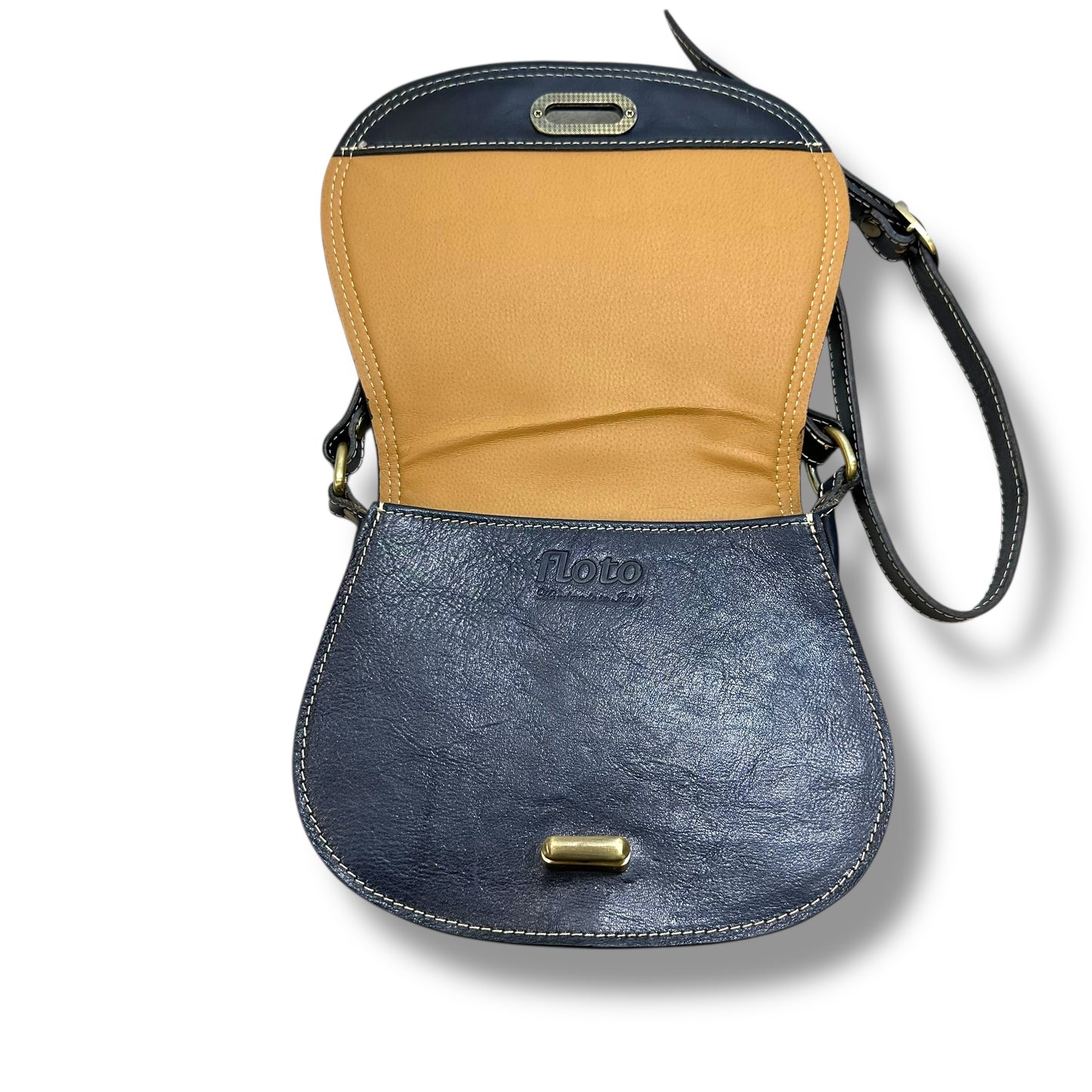 Firenze Saddle Bag Leather Crossbody By Floto, Size: Small