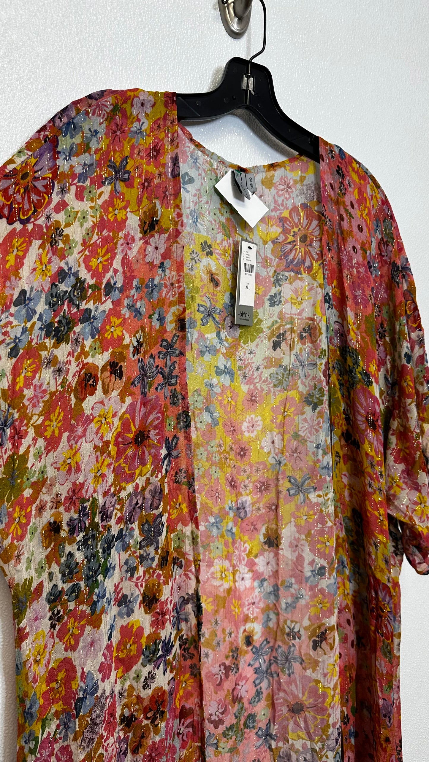 Floral Kimono Bl-nk, Size Os