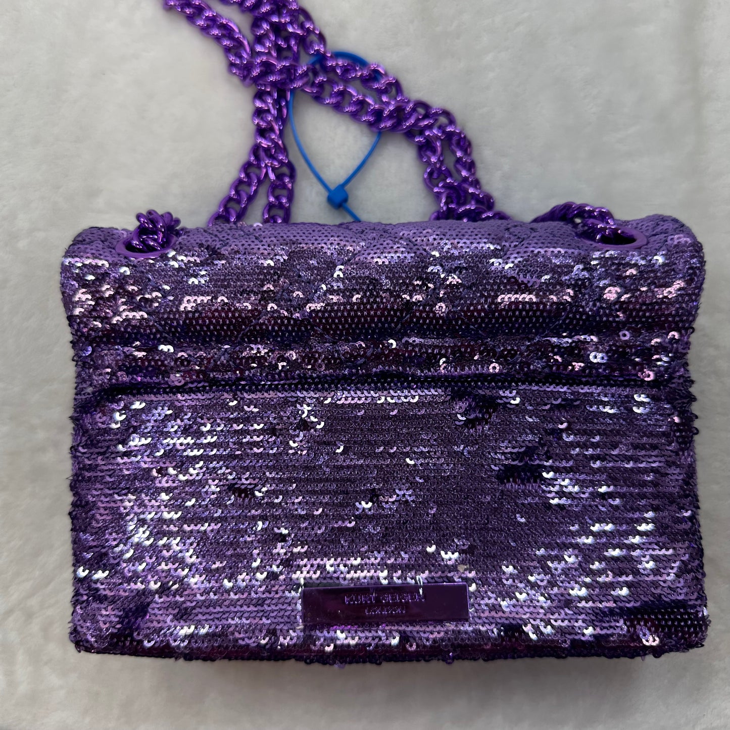 Purple Sequin Crossbody Designer By Kurt Geiger, Size: Small