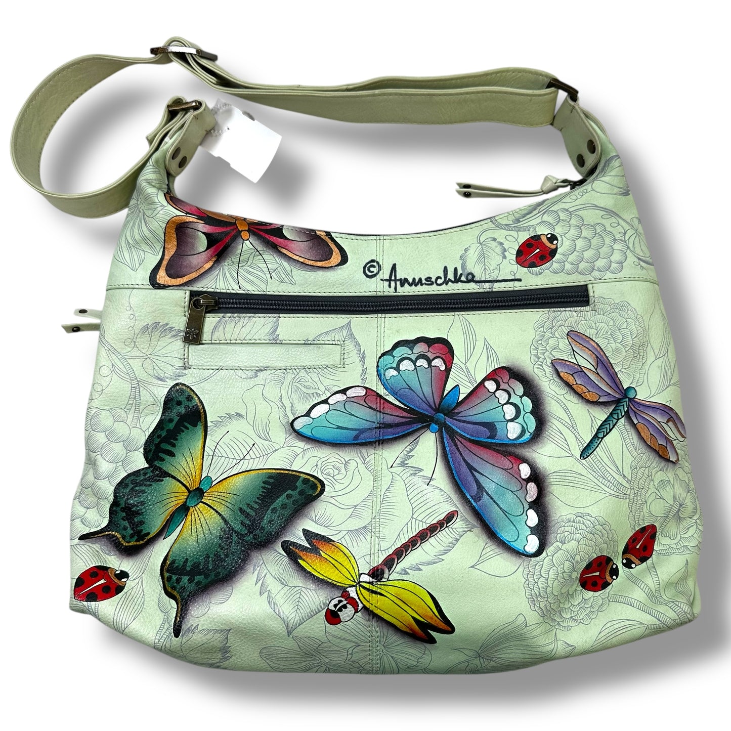 Butterfly Handbag By Anuschka, Size: Medium