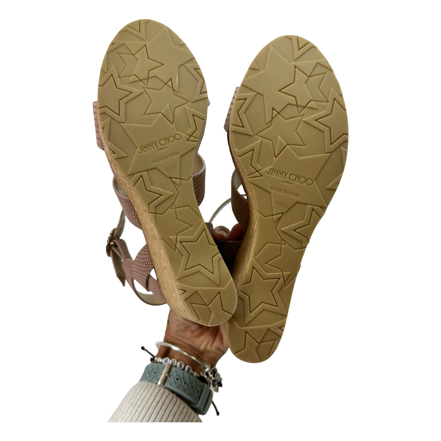 Shoes Luxury Designer By Jimmy Choo In Tan, Size: 40.5/9.5