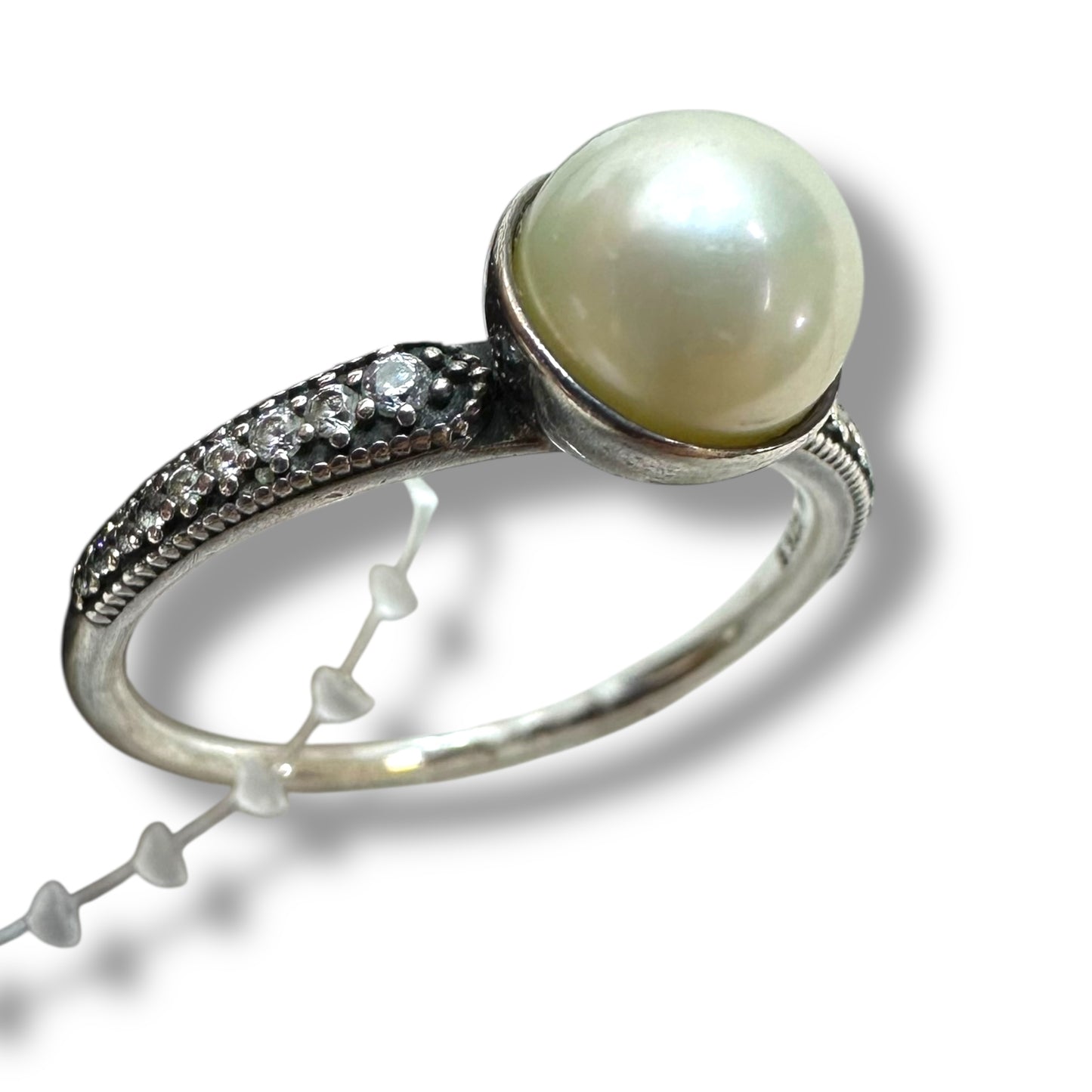 Sterling silver pearl Ring Band By Pandora