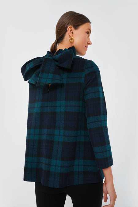Blackwatch Plaid Faye Blouse Top Long Sleeve By Tuckernuck In Plaid Pattern, Size: S