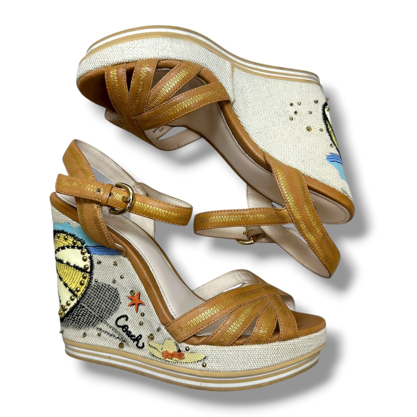 Shoes Designer By Coach In Beige, Size: 7