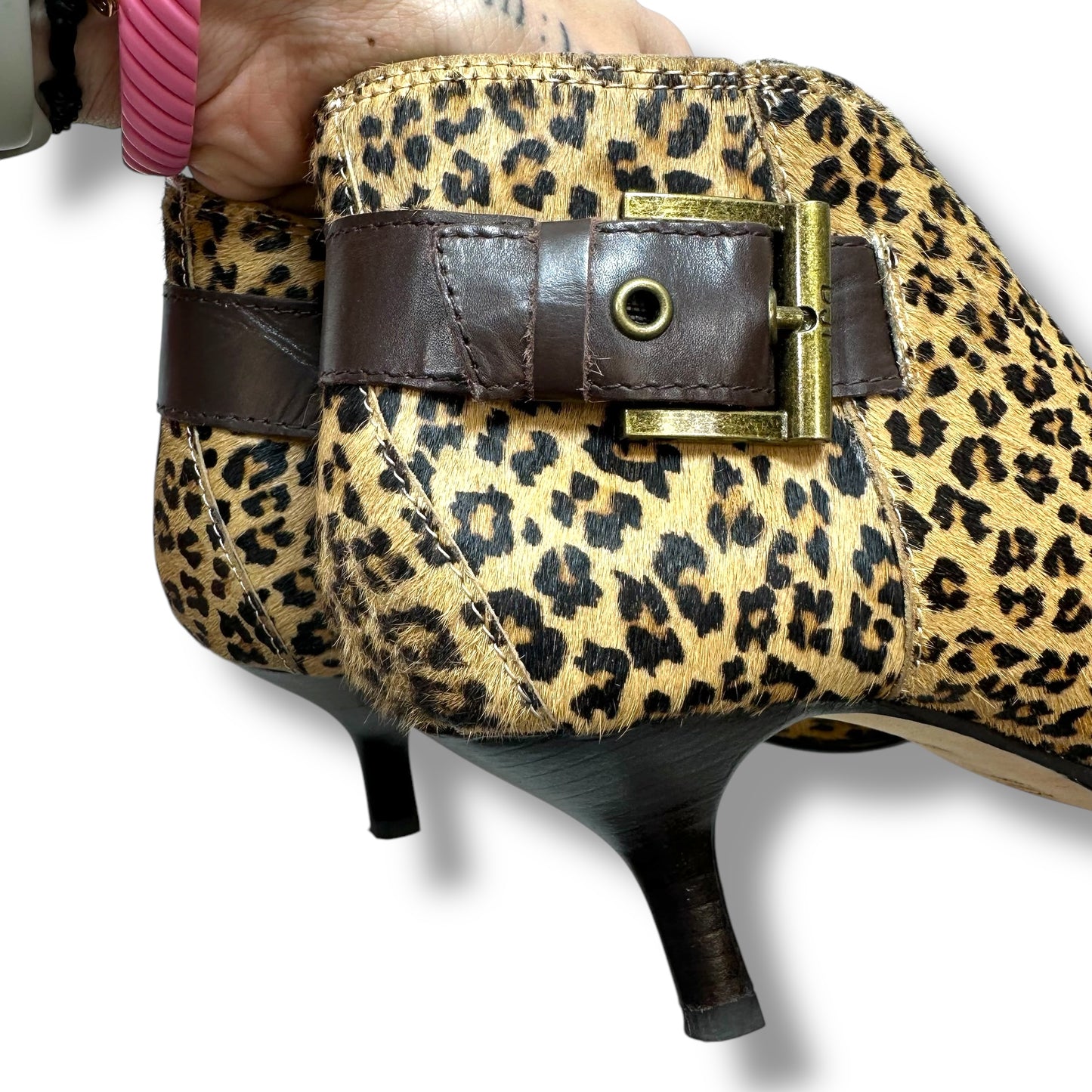 Boots Ankle Heels By Donald Pliner In Animal Print, Size: 7.5