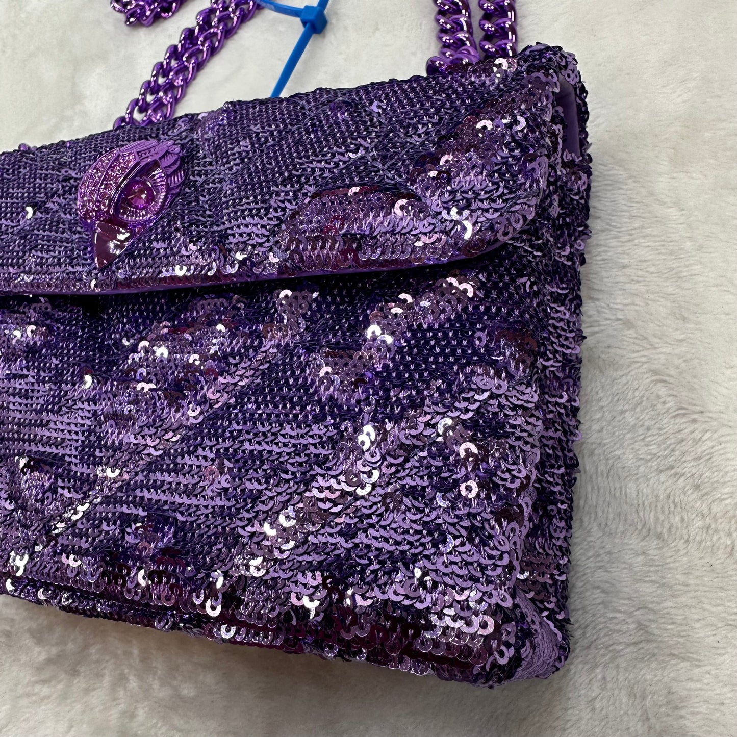 Purple Sequin Crossbody Designer By Kurt Geiger, Size: Small