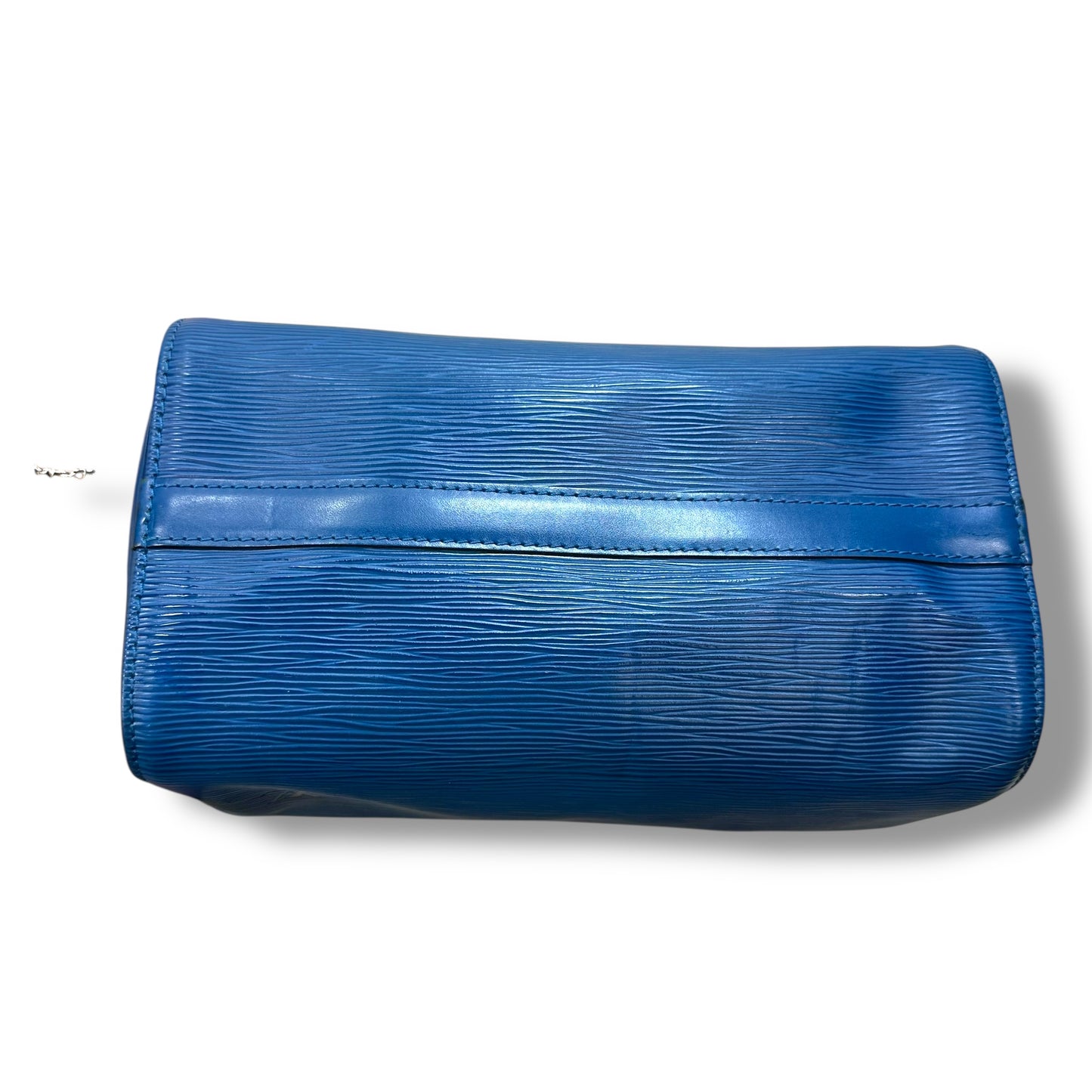 Blue Epi Leather Speedy 25 Handbag Luxury Designer By Louis Vuitton, Size: Medium