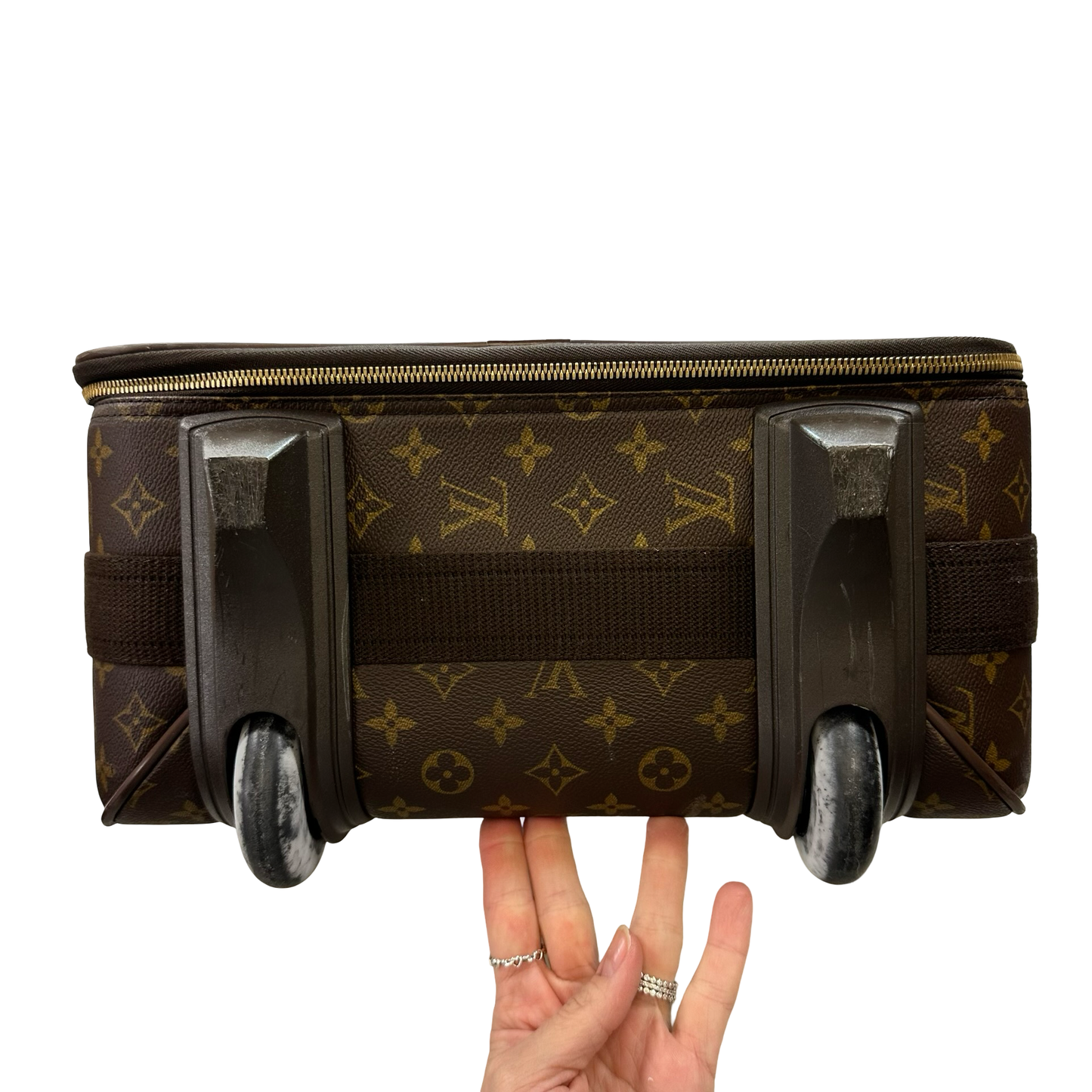 REDUCED/Final Sale: Monogram Luggage rolling suitcase Luxury Designer By Louis Vuitton, Size: Medium IN STORE PICK UP