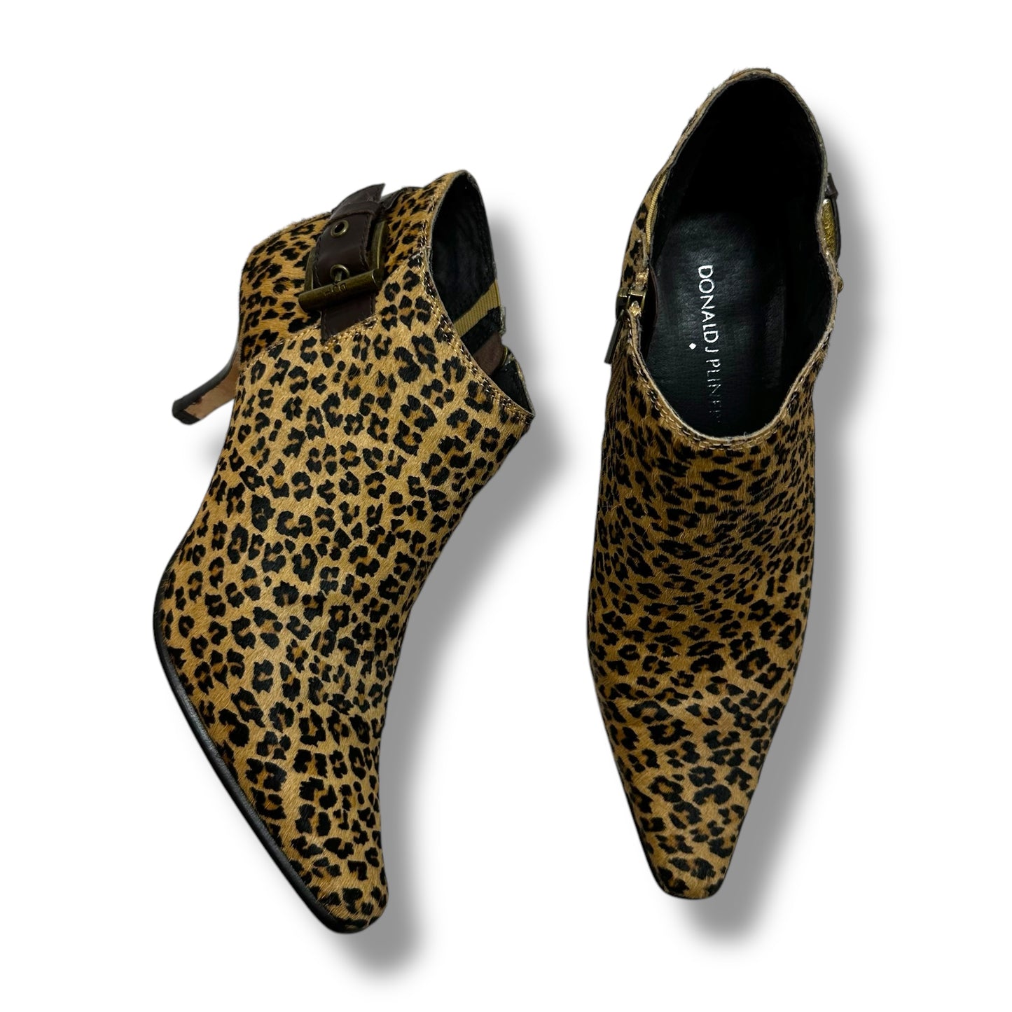 Boots Ankle Heels By Donald Pliner In Animal Print, Size: 7.5