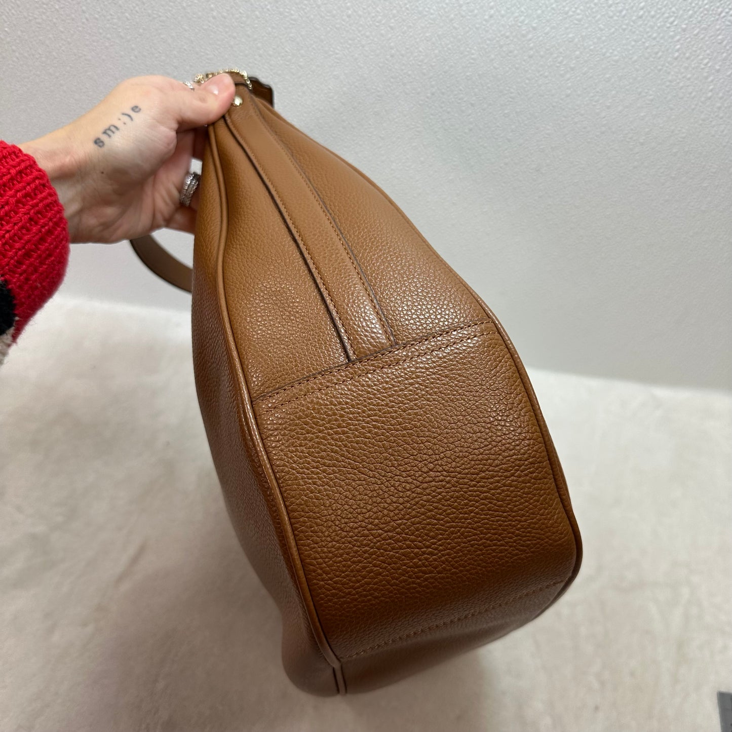 Harley Hobo Bag in pebble leather Designer By Coach, Size: Medium