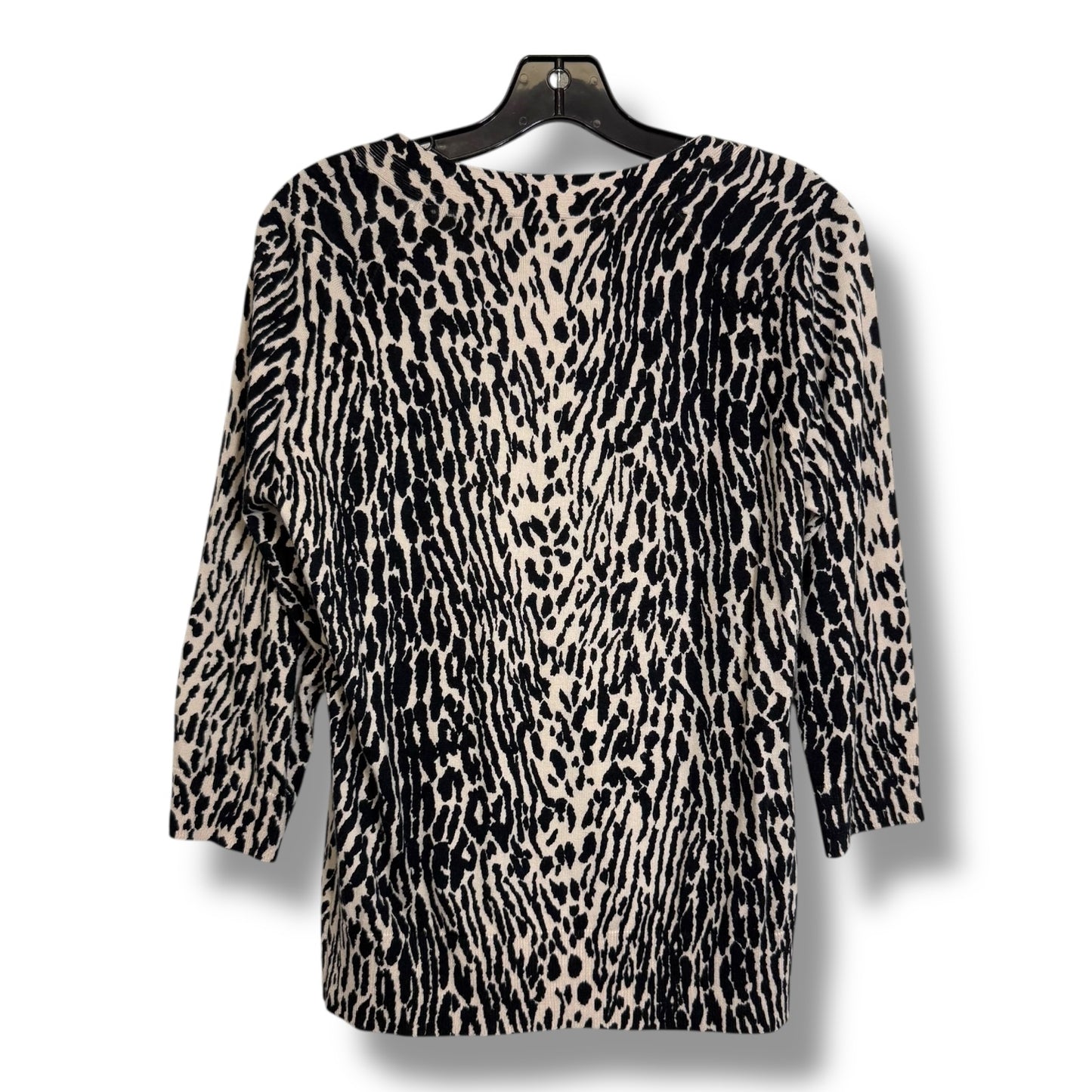 Cardigan By Talbots In Animal Print, Size: Mp