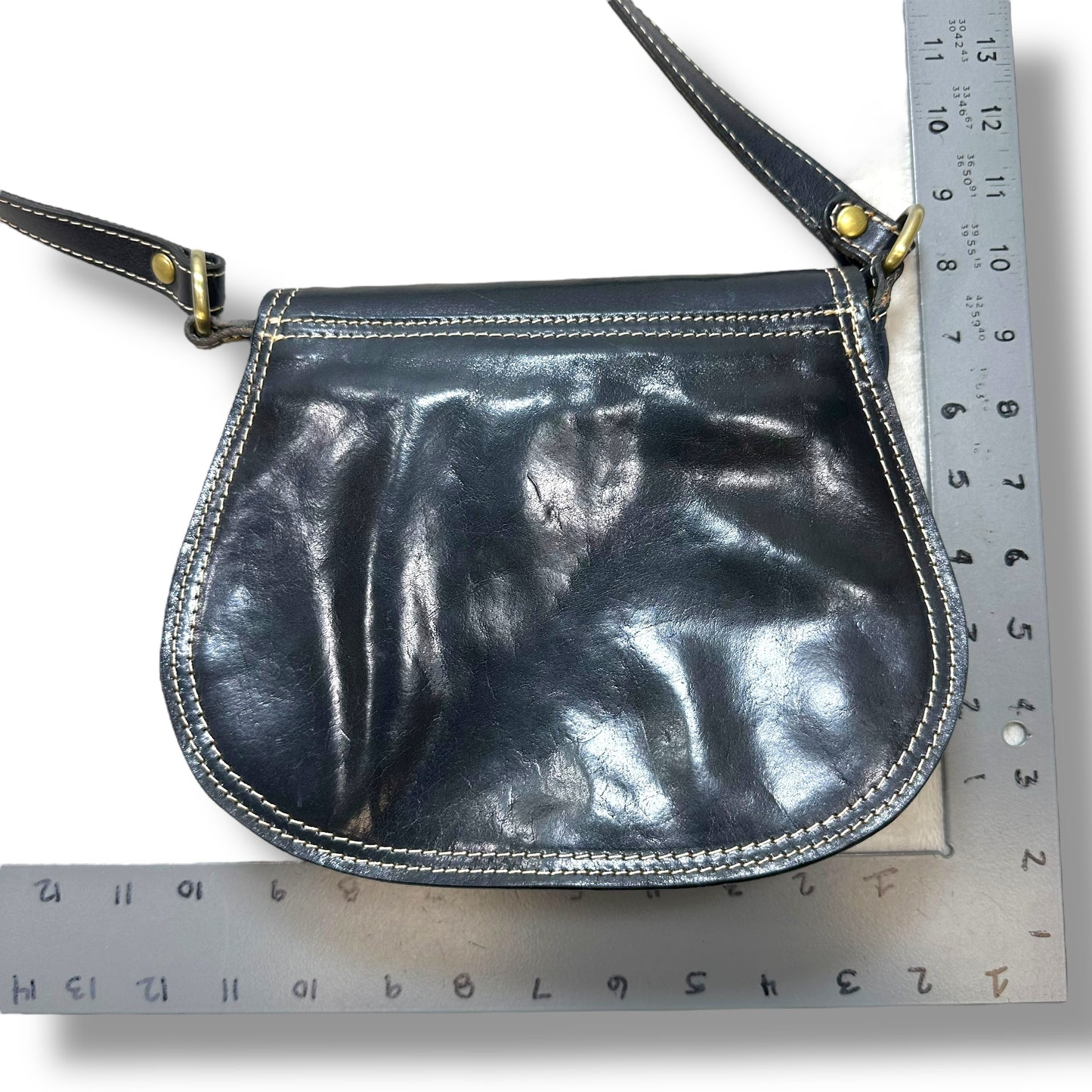 Firenze Saddle Bag Leather Crossbody By Floto, Size: Small