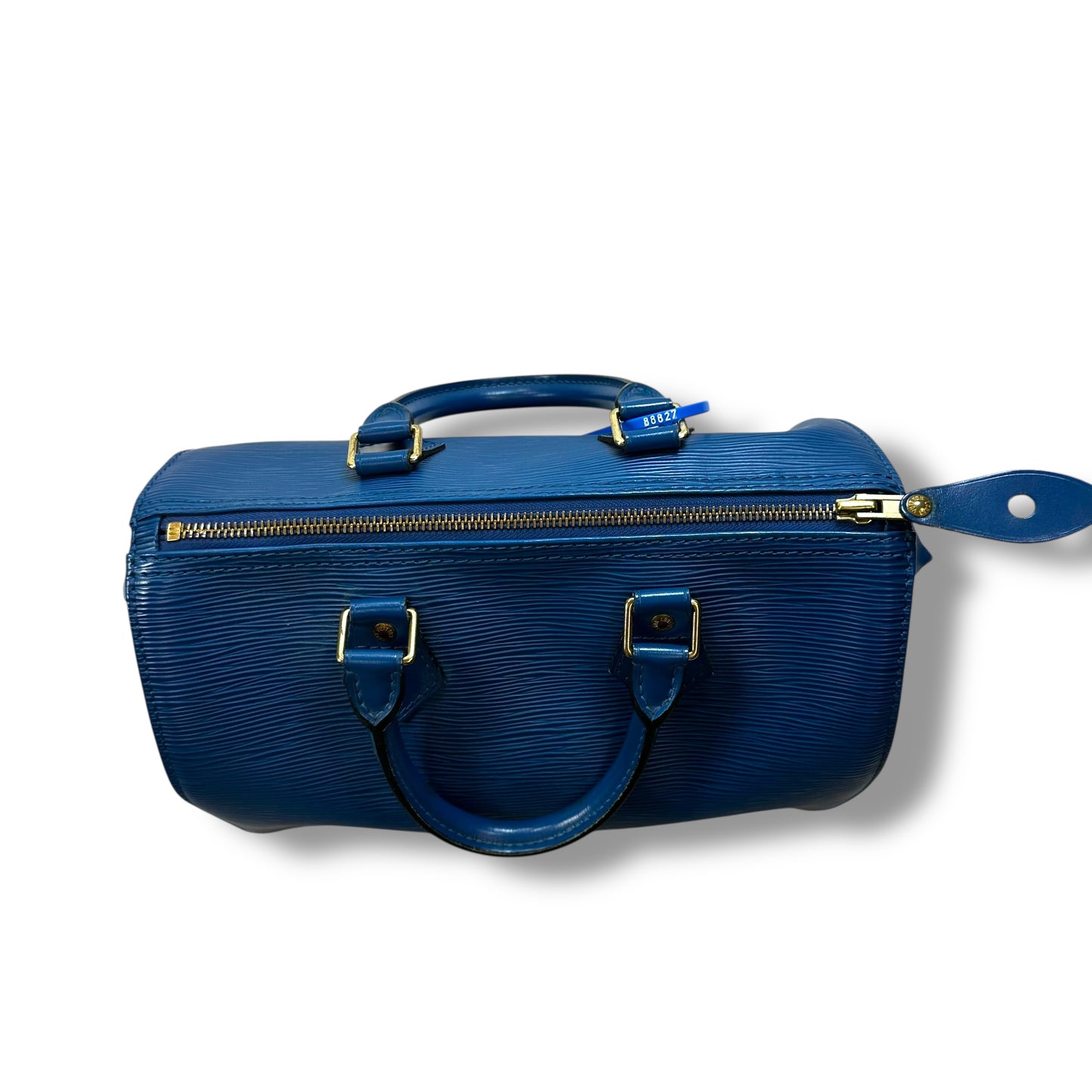 Blue Epi Leather Speedy 25 Handbag Luxury Designer By Louis Vuitton, Size: Medium