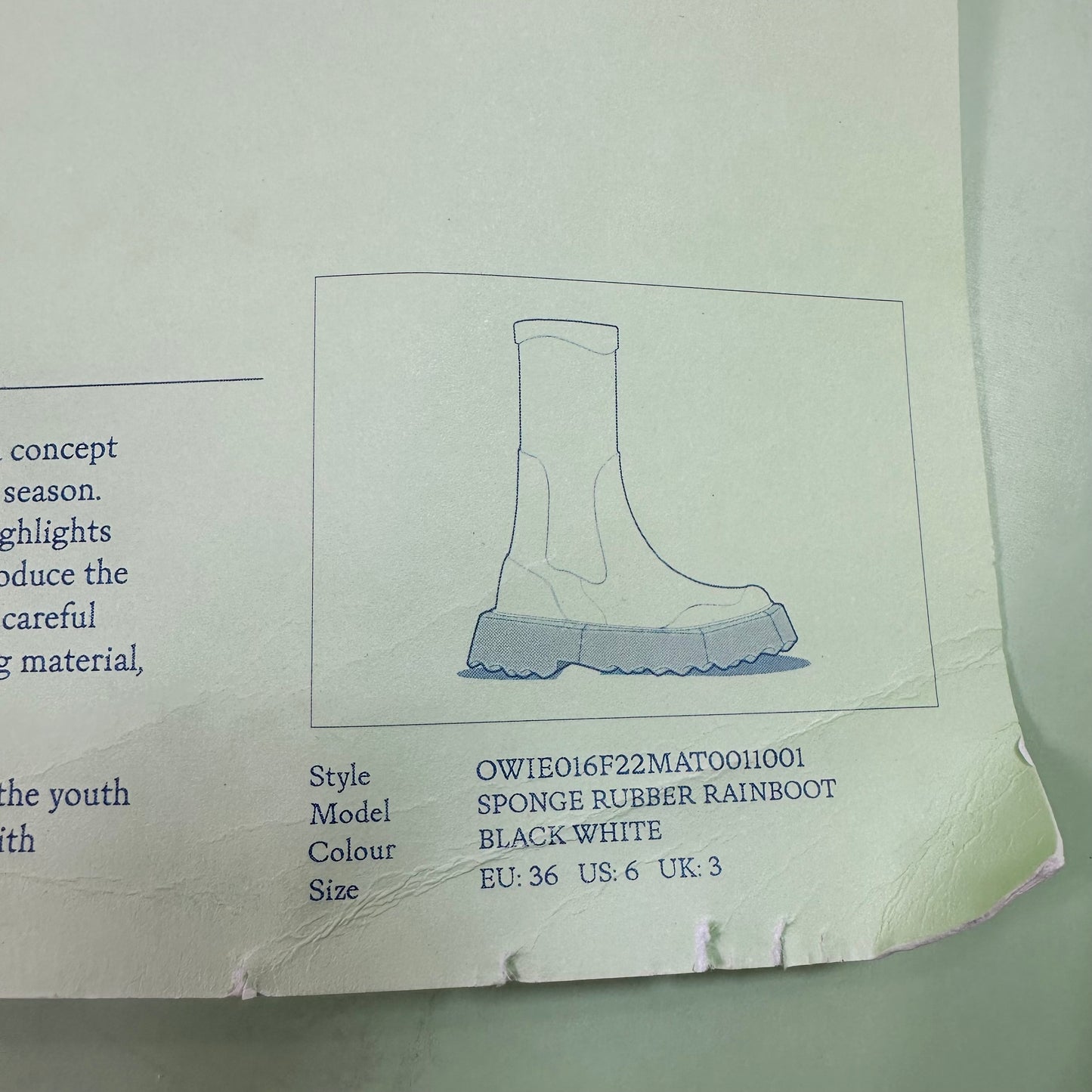 REDUCED/Final Sale: Sponge rubber rain Boot Luxury Designer By Off-white In Black