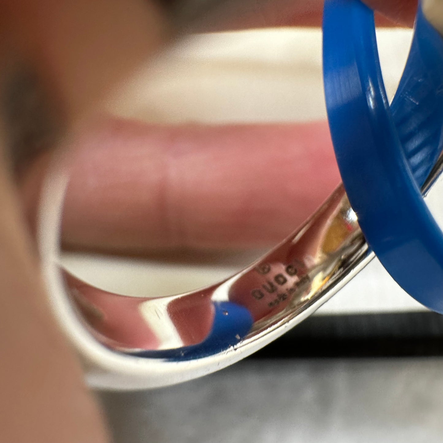 Sterling silver Heart Ring Band By Gucci size 11