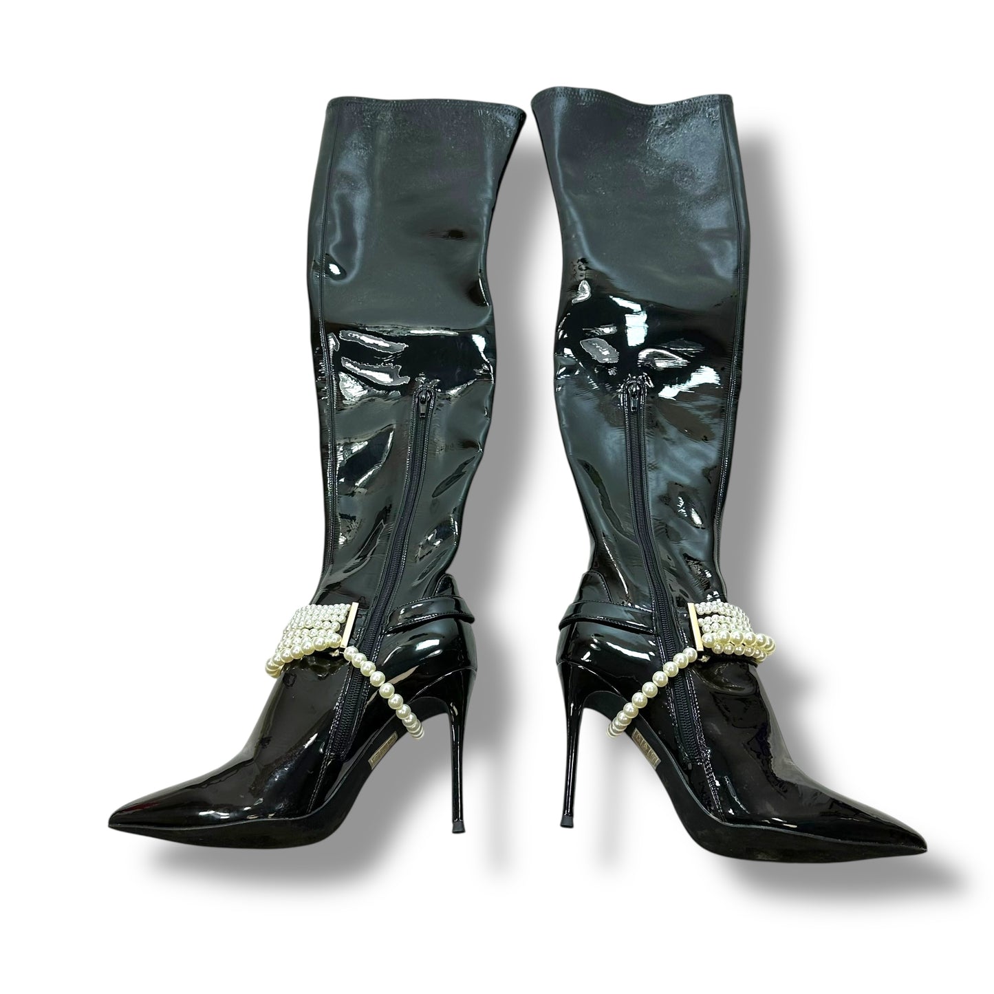 Boots Knee Heels By Jeffrey Campbell In Black, Size: 7.5