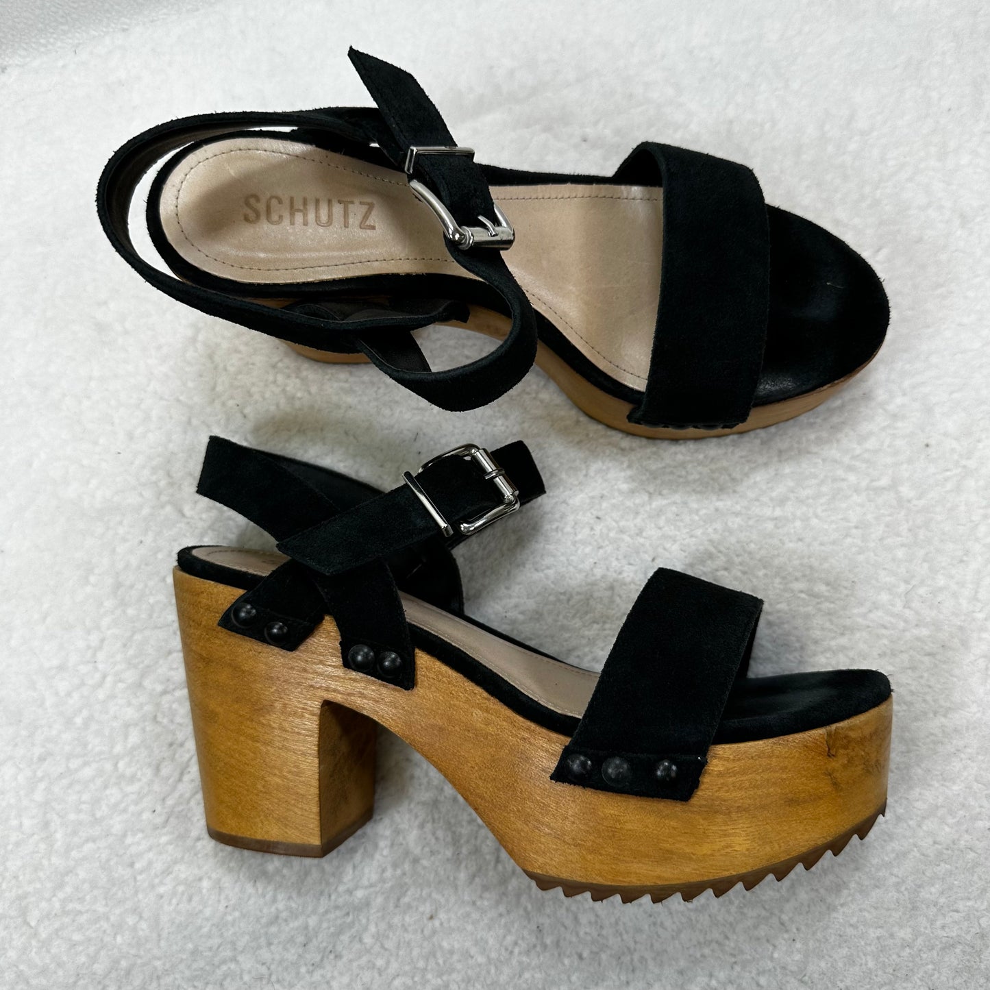 Sandals Heels Block By SCHUTZ In Black, Size: 8