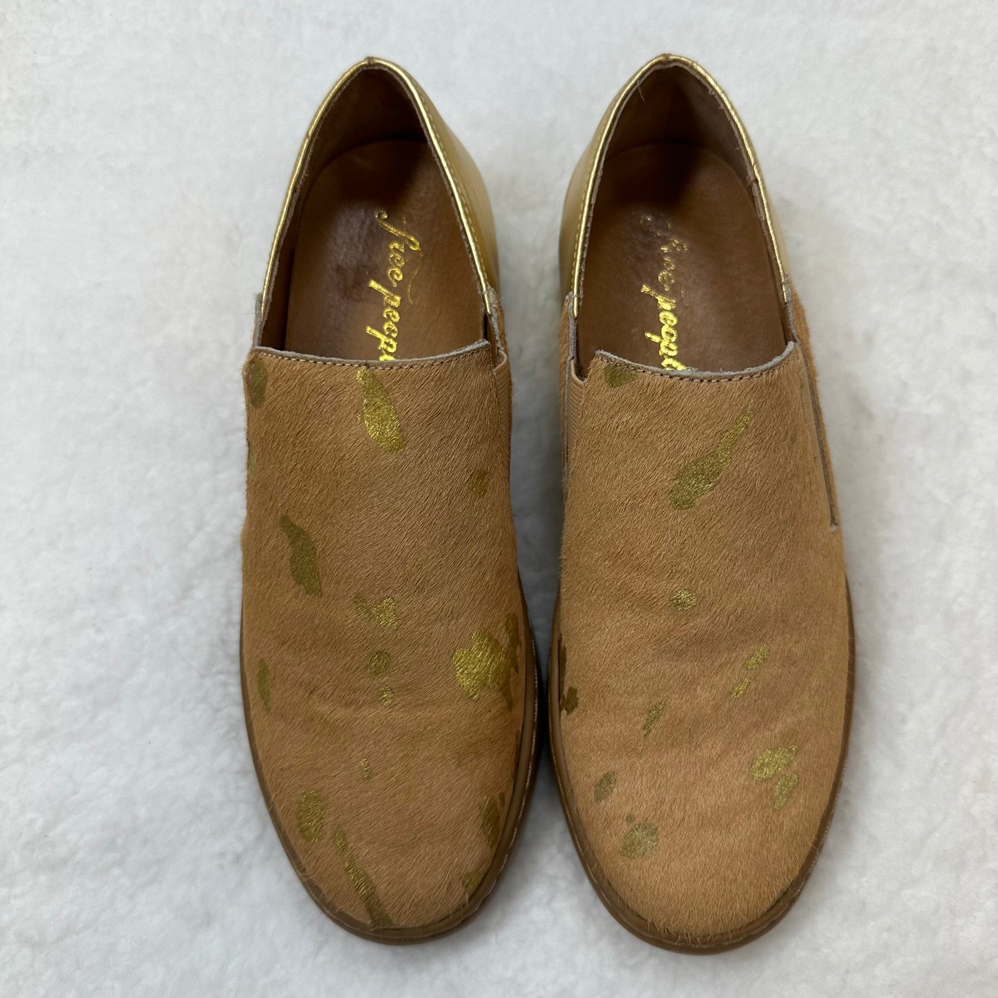 Tan Shoes Flats Boat Free People, Size 7