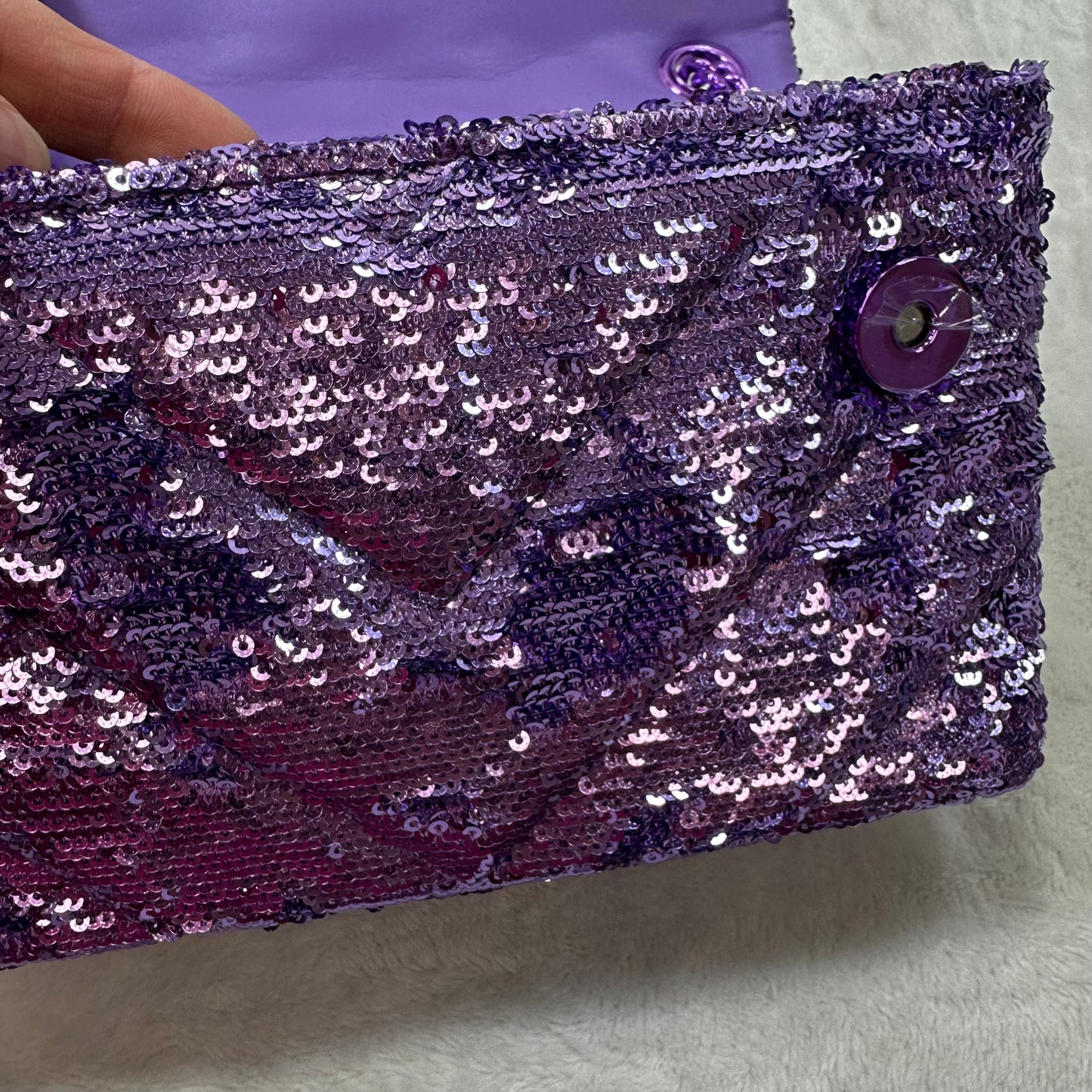 Purple Sequin Crossbody Designer By Kurt Geiger, Size: Small