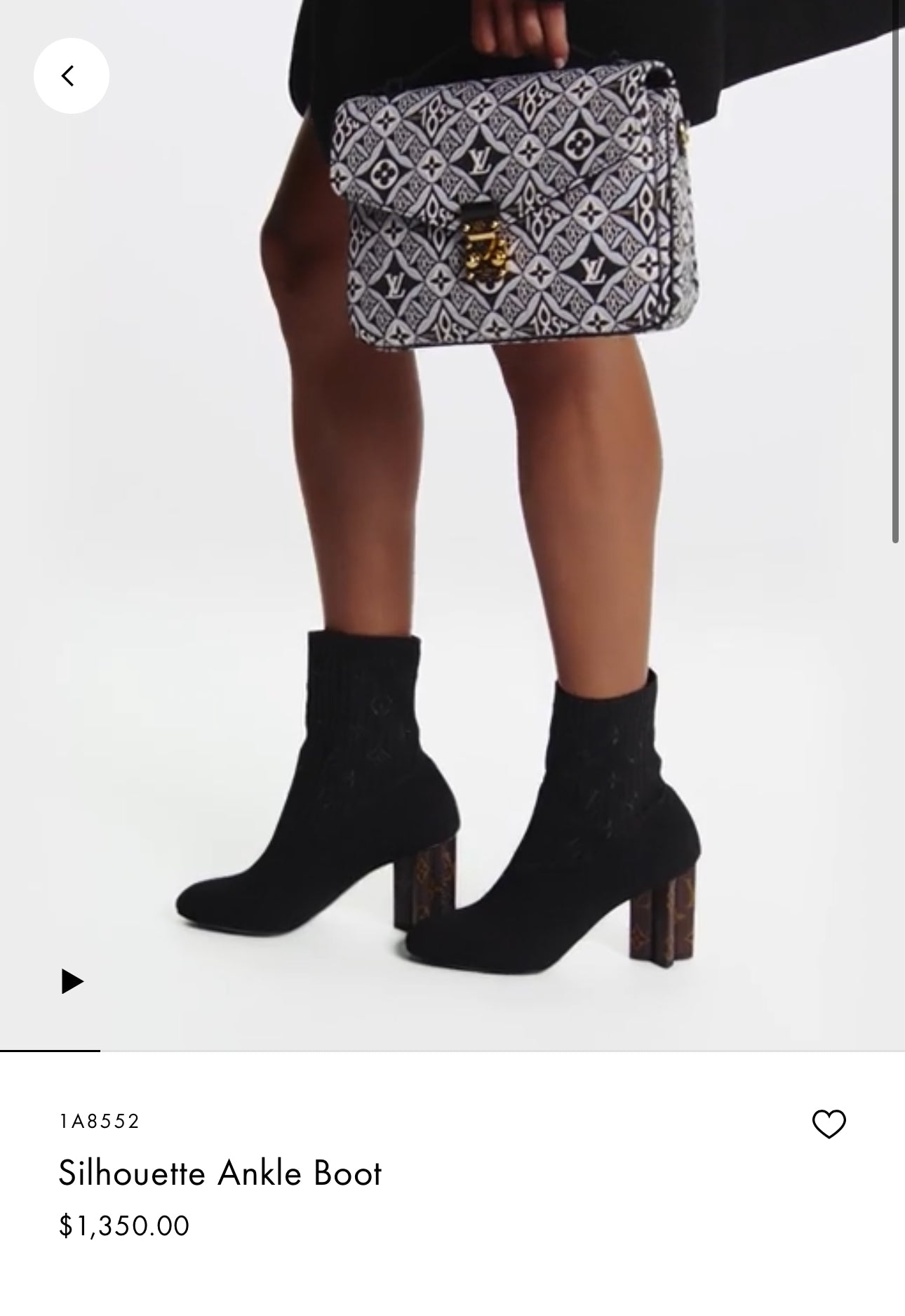 Silhouette Ankle Boots Luxury Designer By Louis Vuitton In Black, Size: 39/8