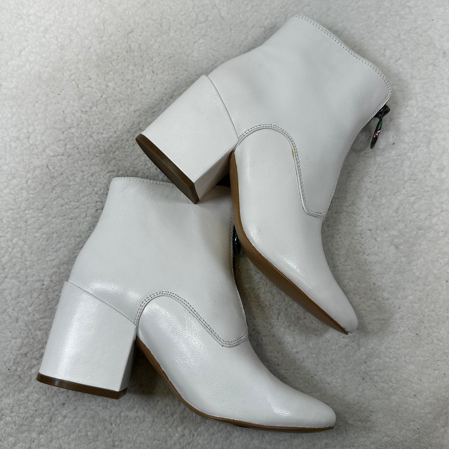 White Boots Ankle Heels KATY PERRY, Size 6