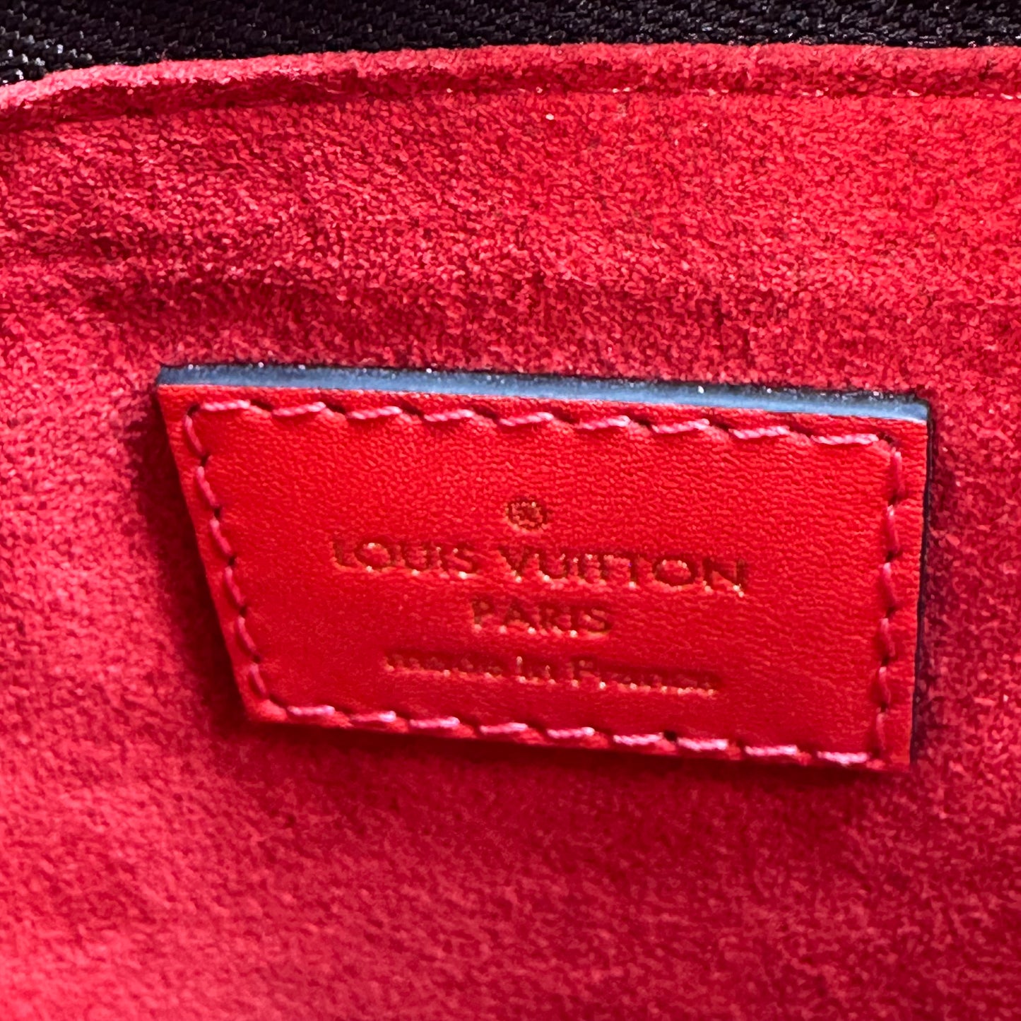 Flower Tote in Monogram Canvas and Coquelicot red leather trim Handbag Luxury Designer By Louis Vuitton, Size: Medium
