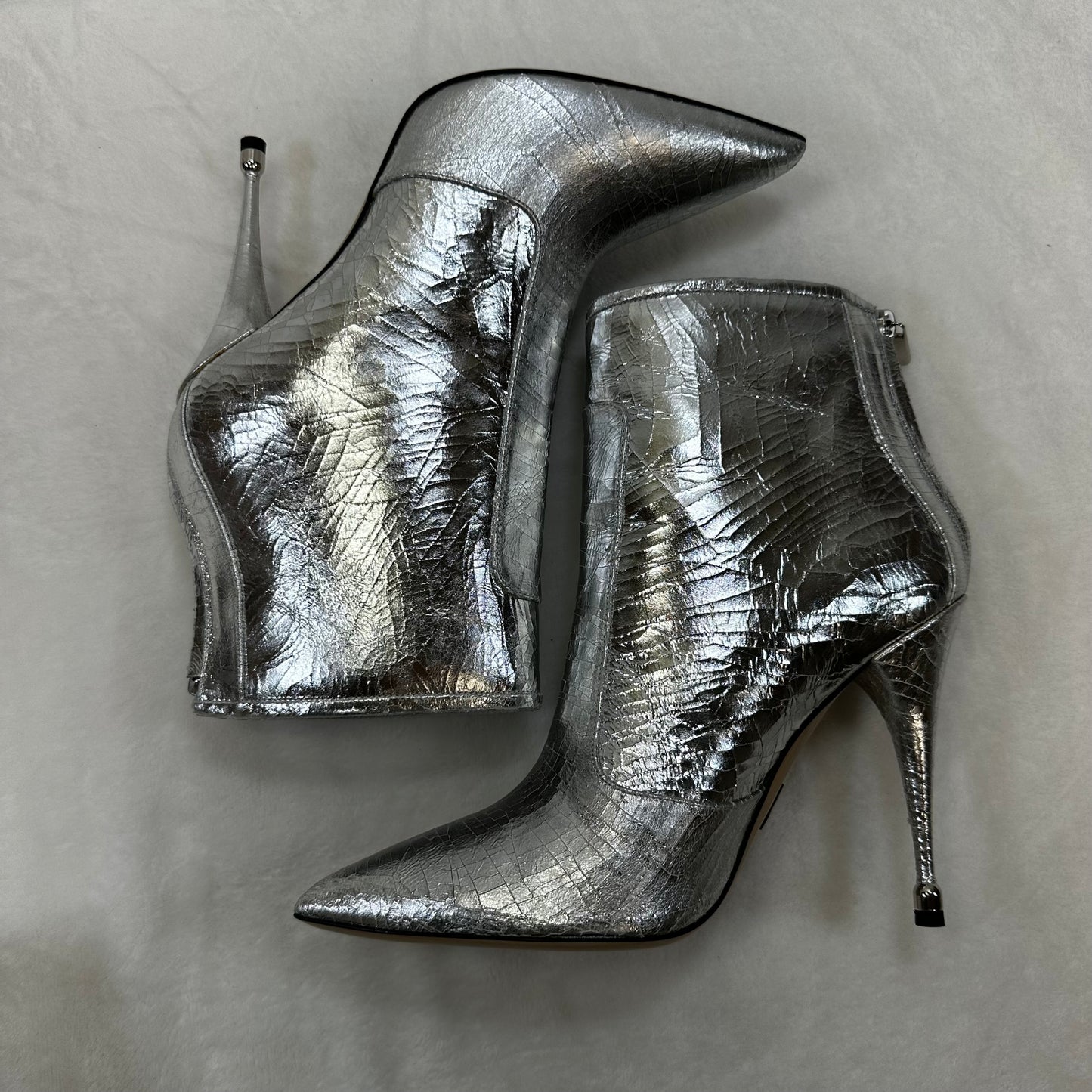 Boots Ankle Heels By PAUL ANDREW In Silver size 40